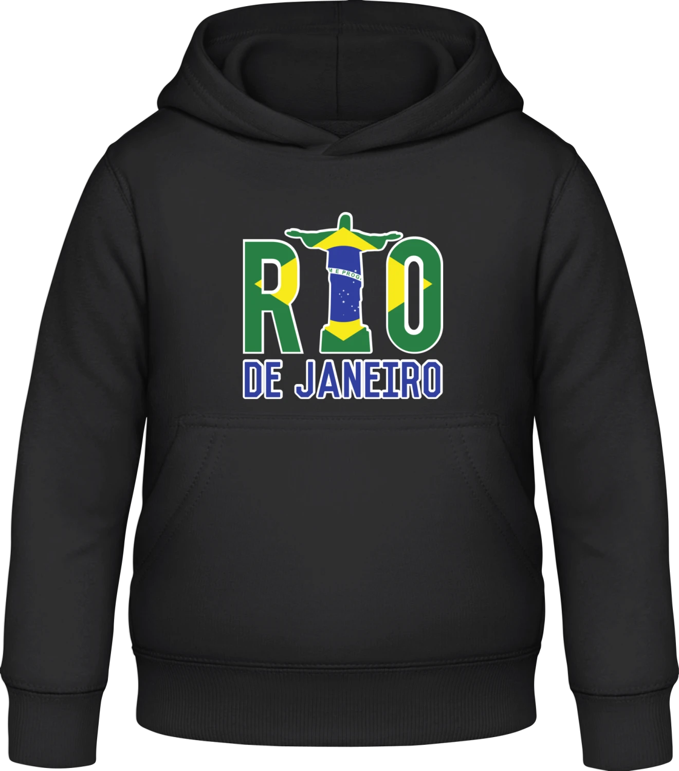 Rio De Janeiro Brasil - Black Awdis Hoodie Kids - Front