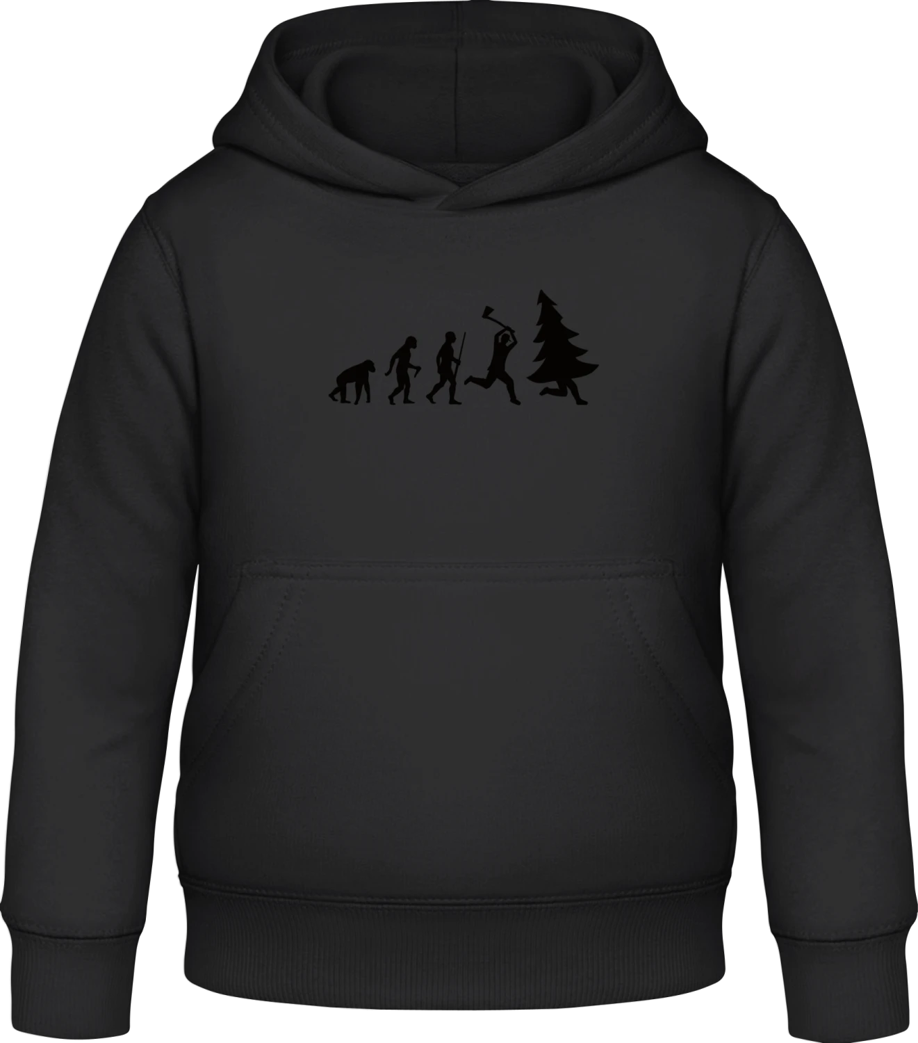 Christmas Tree Hunter Evolution - Black Awdis Hoodie Kids - Front