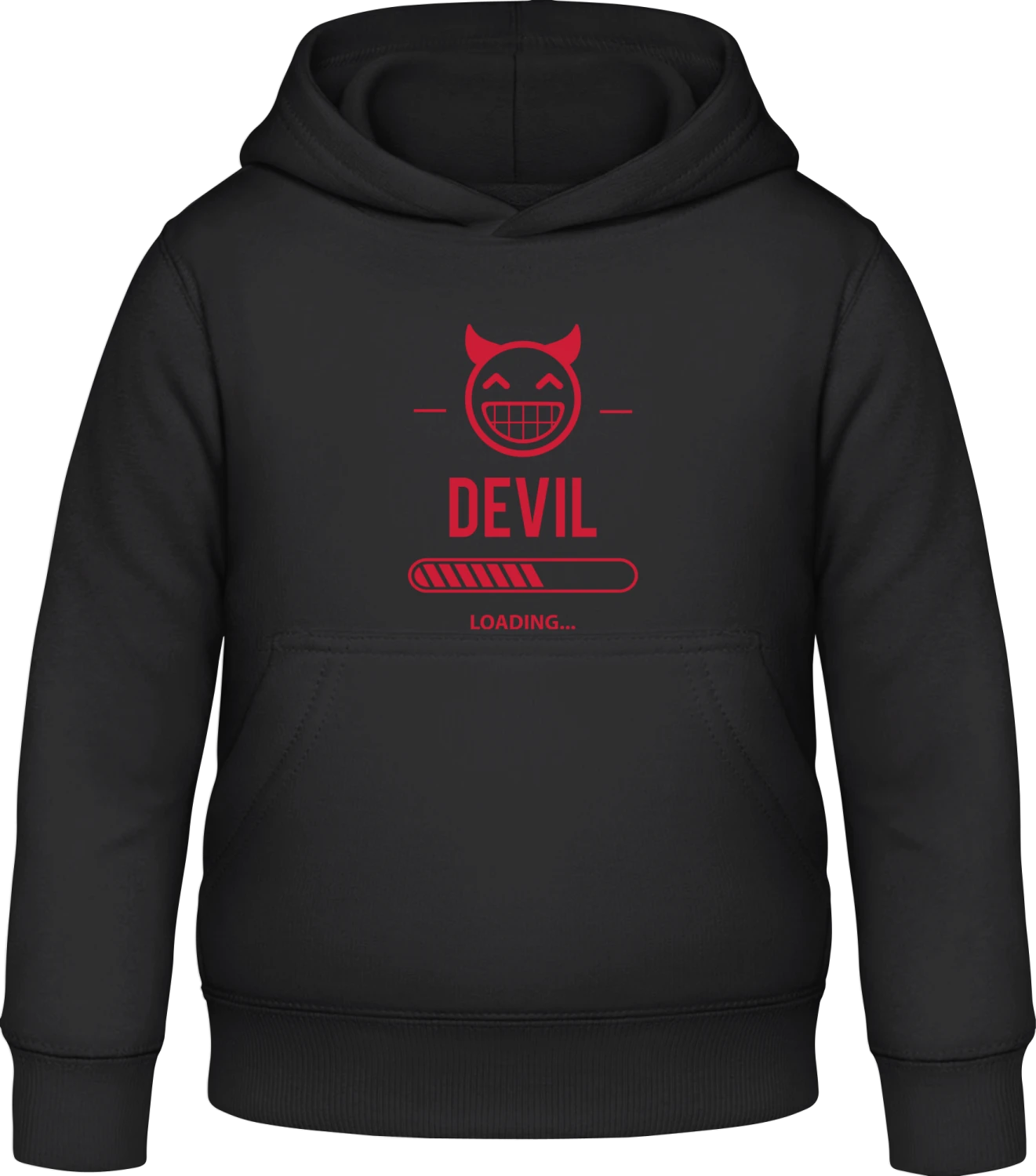 Devil Loading - Black Awdis Hoodie Kids - Front