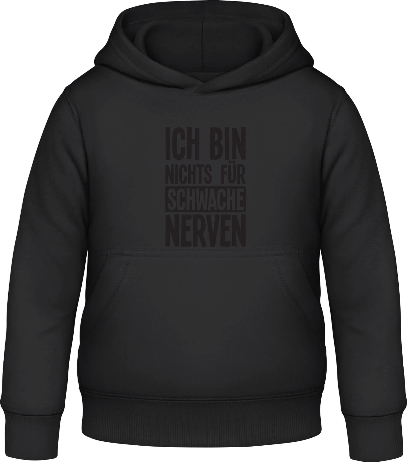 Ich bin nichts für schwache Nerven - Black Awdis Hoodie Kids - Front