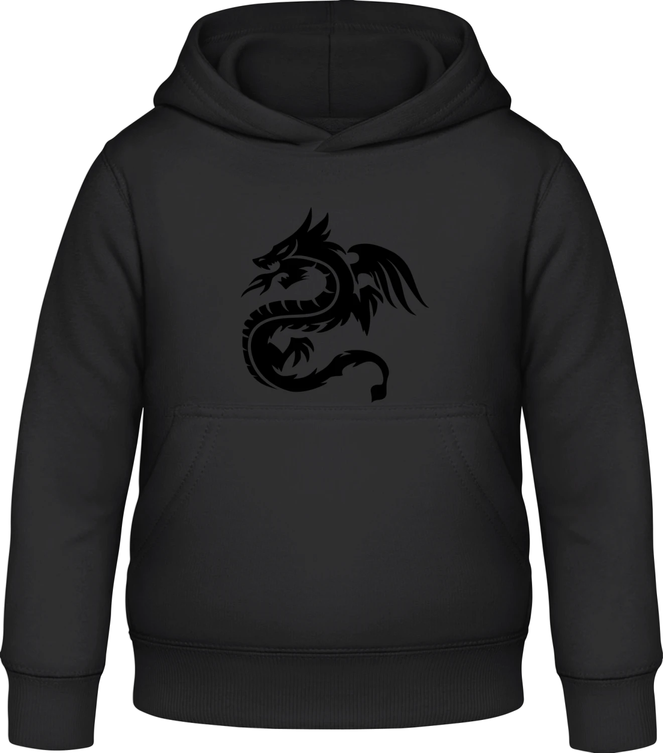 Dragon Winged - Black Awdis Hoodie Kids - Front