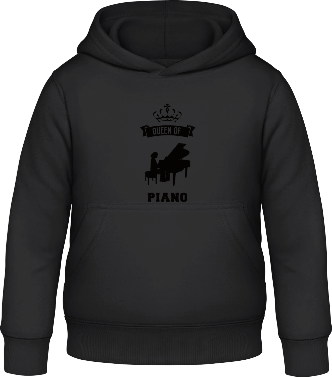 Queen Of Piano - Black Awdis Hoodie Kids - Front