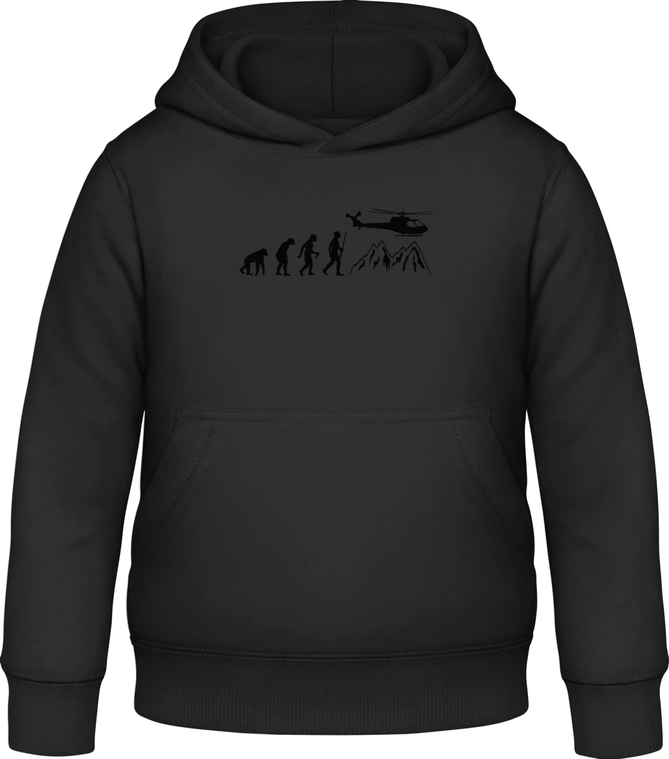 Mountain Rescue Evolution - Black Awdis Hoodie Kids - Front