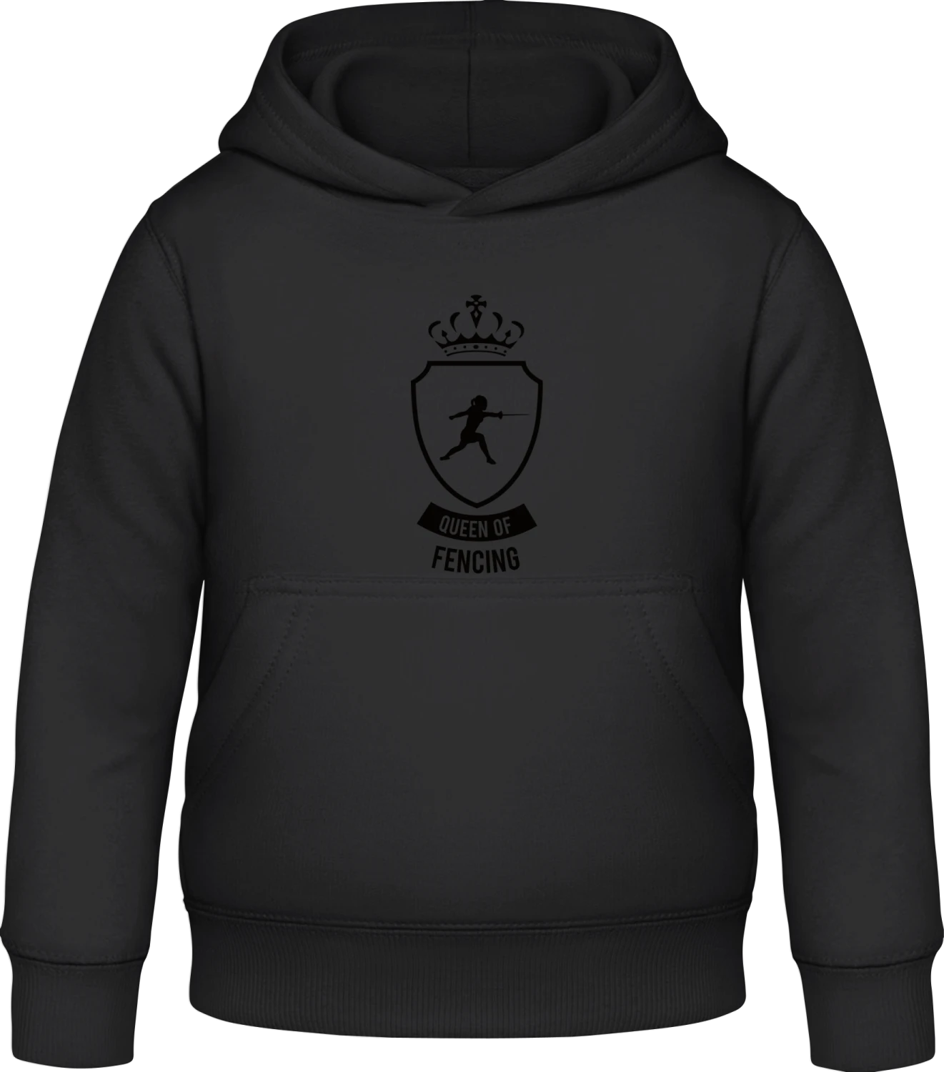 Queen Of Fencing - Black Awdis Hoodie Kids - Front