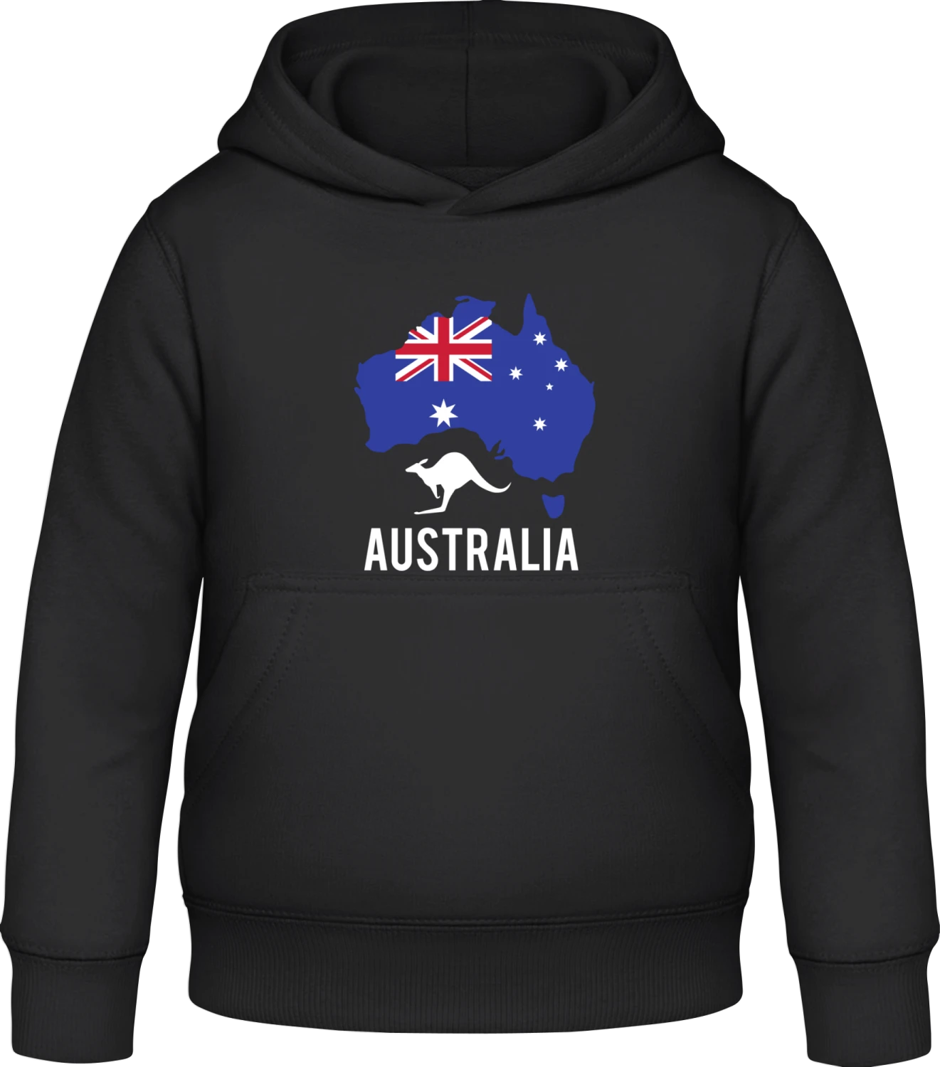 Australia - Black Awdis Hoodie Kids - Front