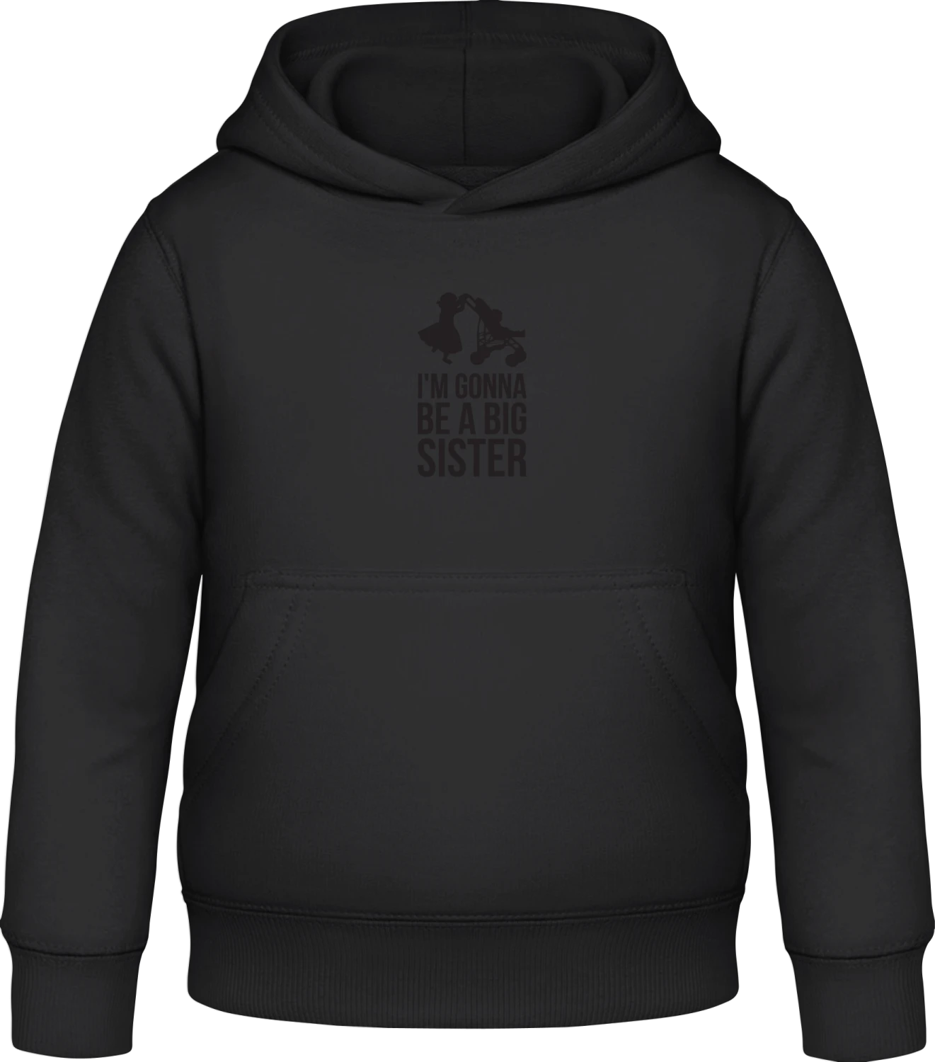 I'm Gonna Be A Big Sister - Black Awdis Hoodie Kids - Front