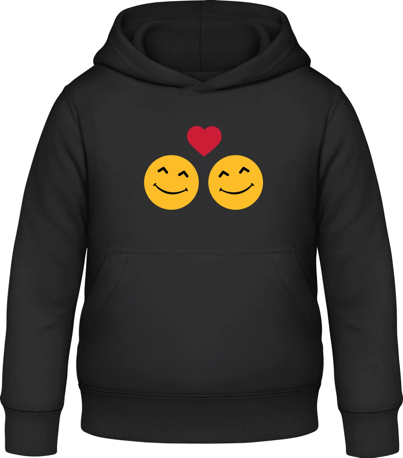 Smileys In Love - Black Awdis Hoodie Kids - Front