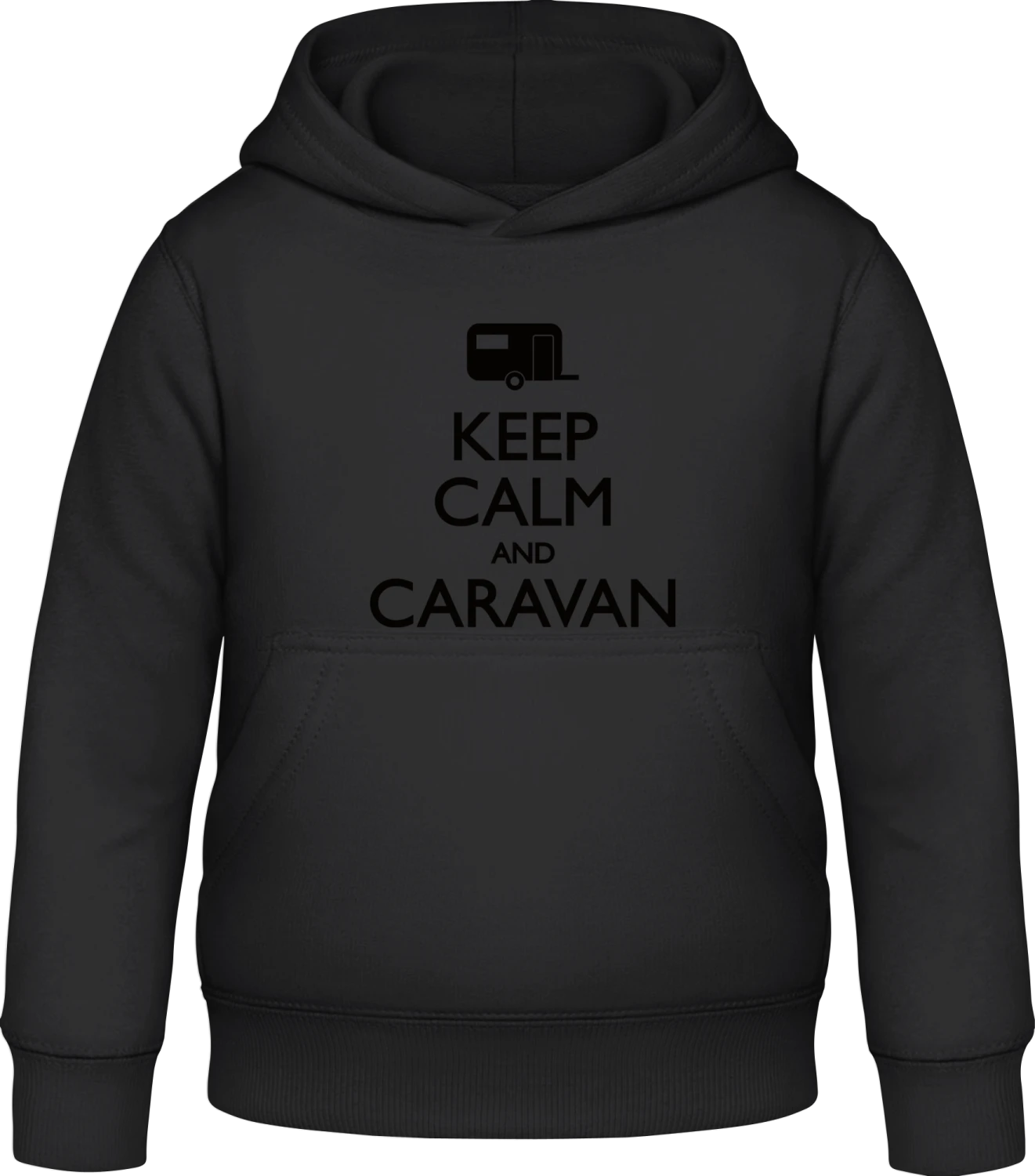 Keep Calm Caravan - Black Awdis Hoodie Kids - Front