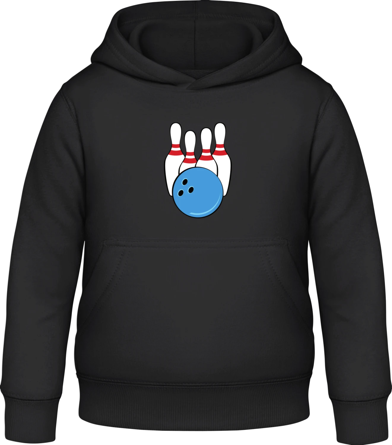 Bowling - Black Awdis Hoodie Kids - Front