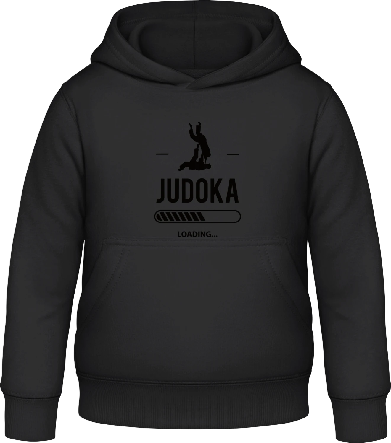 Judoka Loading - Black Awdis Hoodie Kids - Front