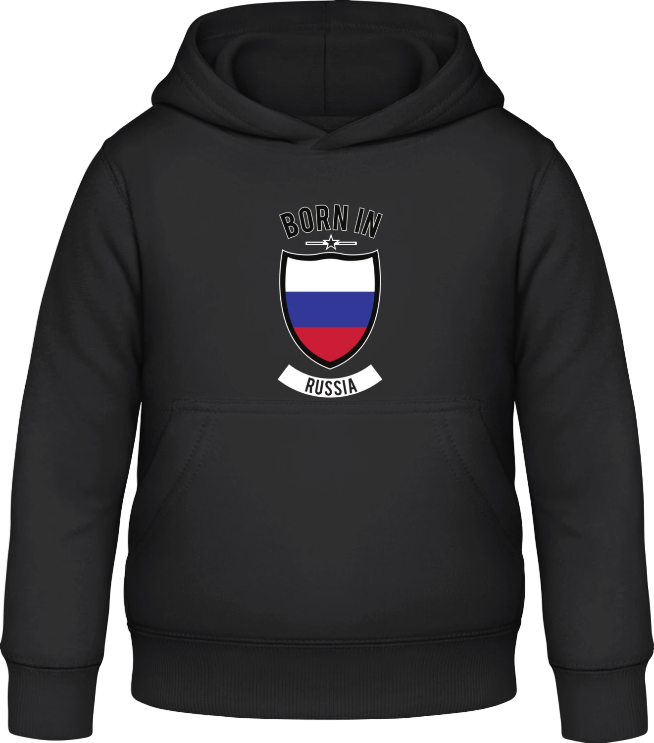 Born in Russia - Black Awdis Hoodie Kids - Front