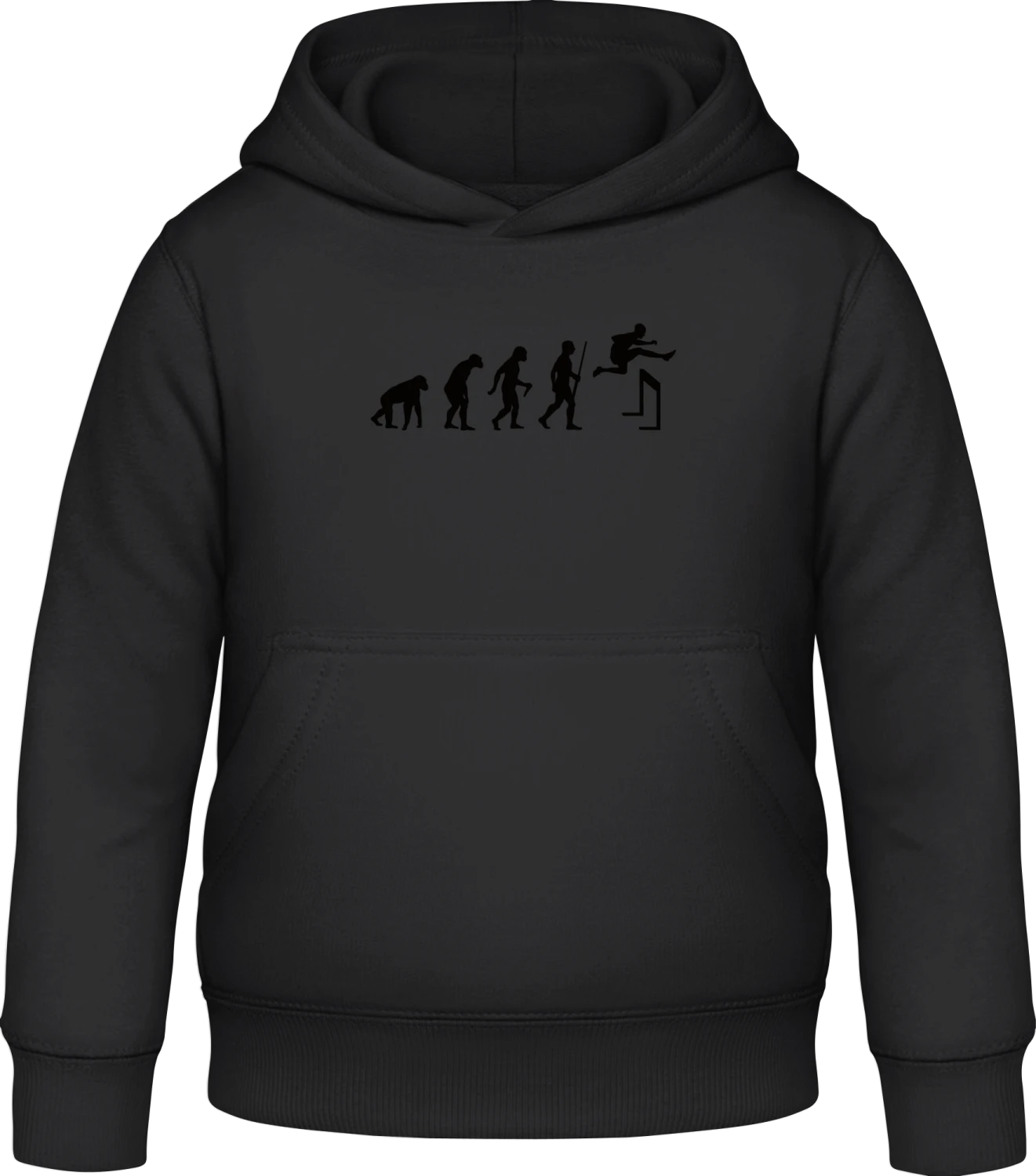 Hurdling Evolution - Black Awdis Hoodie Kids - Front