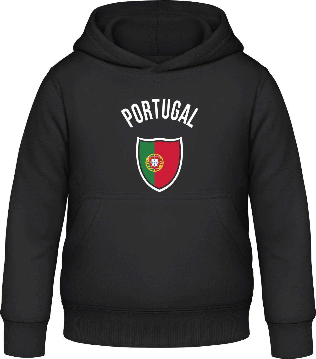 Portugal Fan - Black Awdis Hoodie Kids - Front