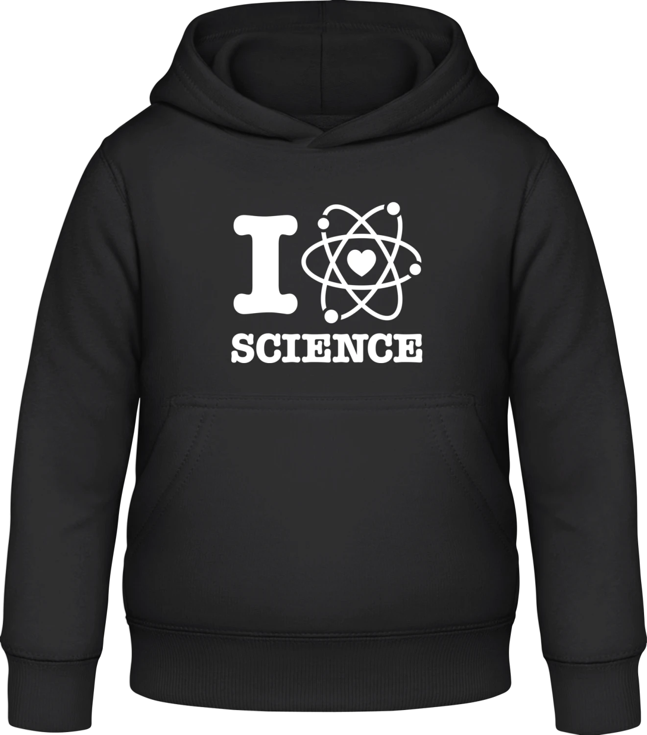 I Love Science - Black Awdis Hoodie Kids - Front