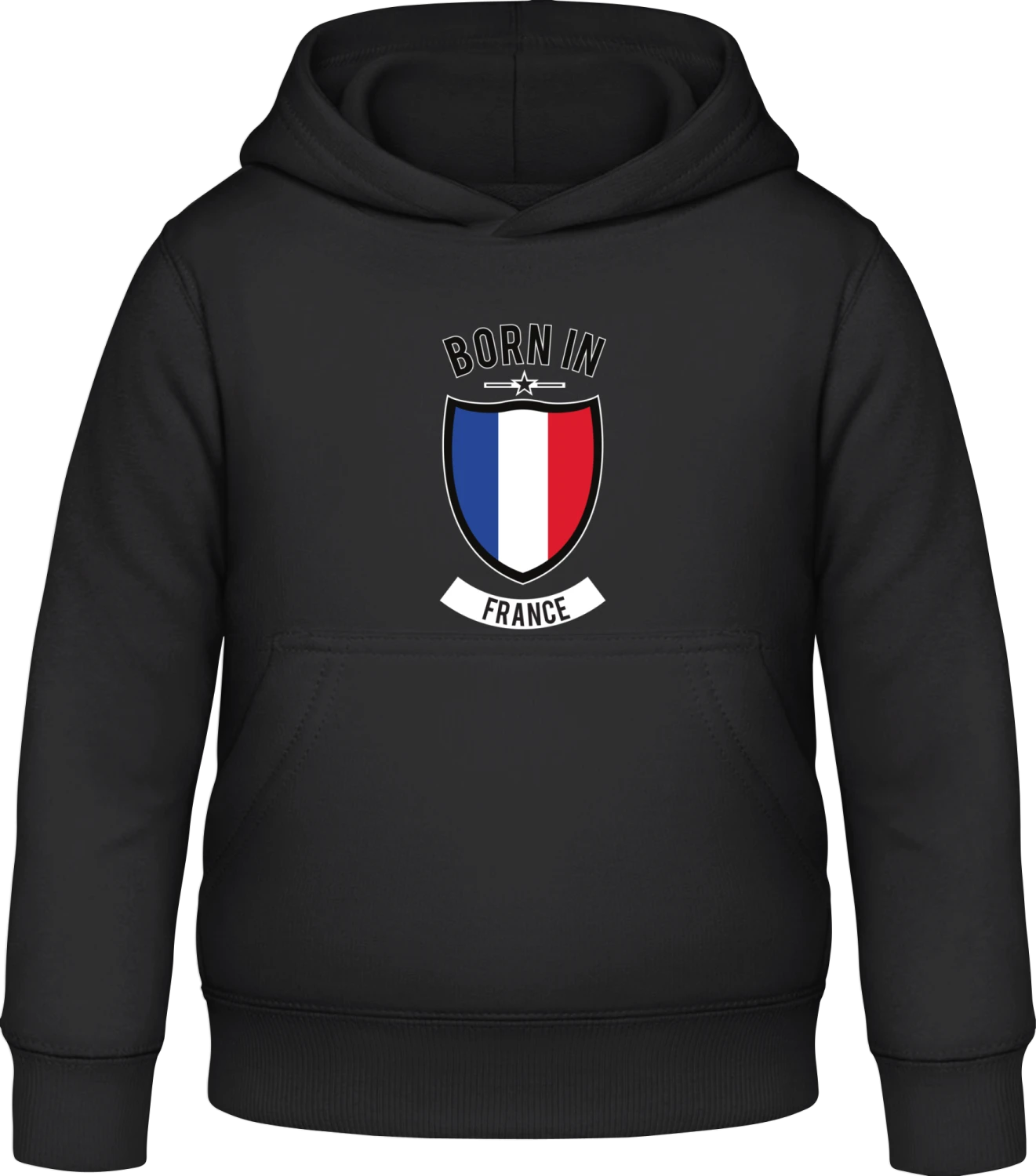 Born in France - Black Awdis Hoodie Kids - Front