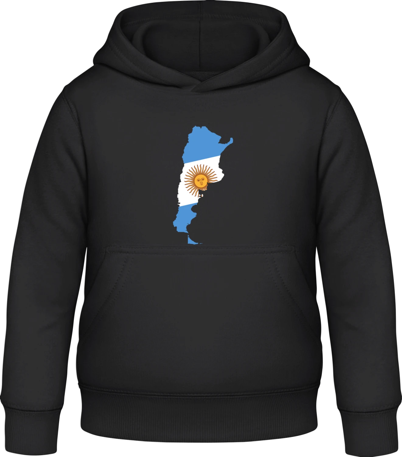 Argentina Map - Black Awdis Hoodie Kids - Front