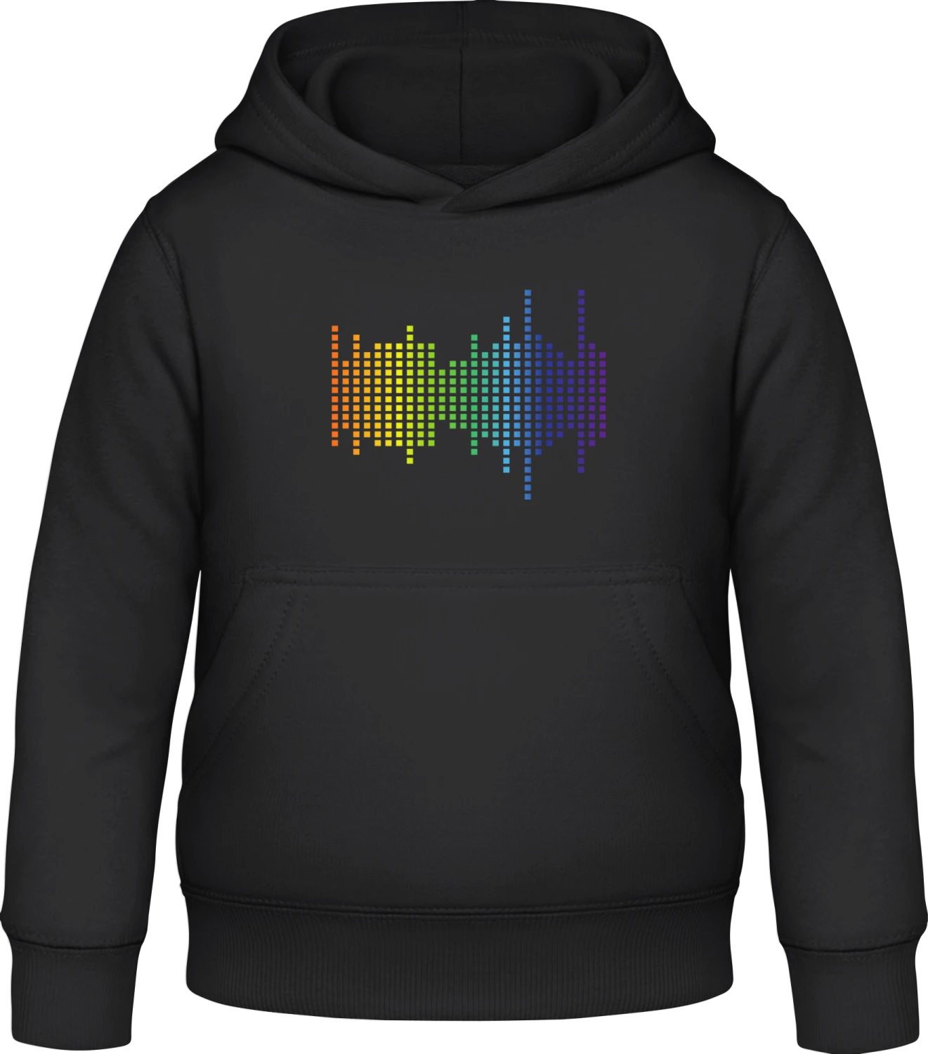 Printed Equalizer Beat Sound - Black Awdis Hoodie Kids - Front