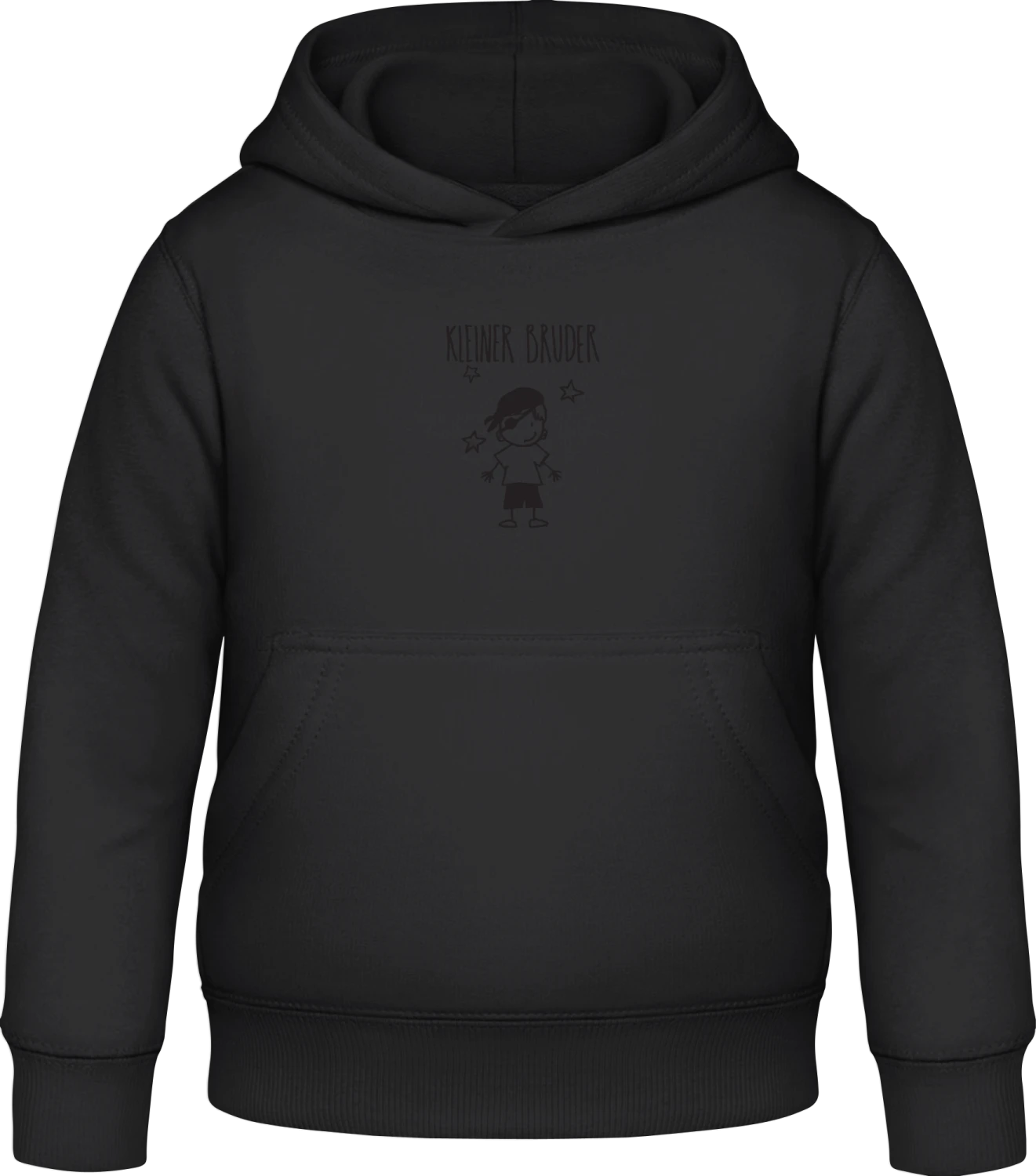 Kleiner Bruder Comic - Black Awdis Hoodie Kids - Front