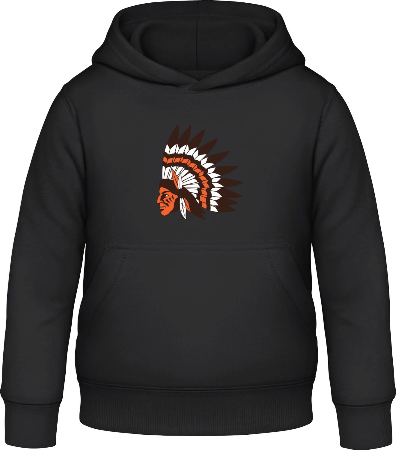 Indian Head Chief - Black Awdis Hoodie Kids - Front