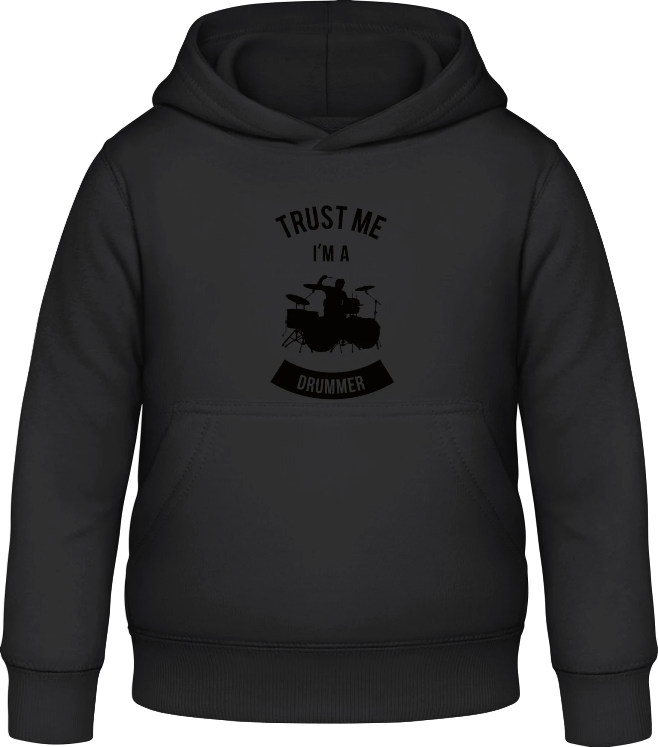 Trust Me I'm A Drummer - Black Awdis Hoodie Kids - Front