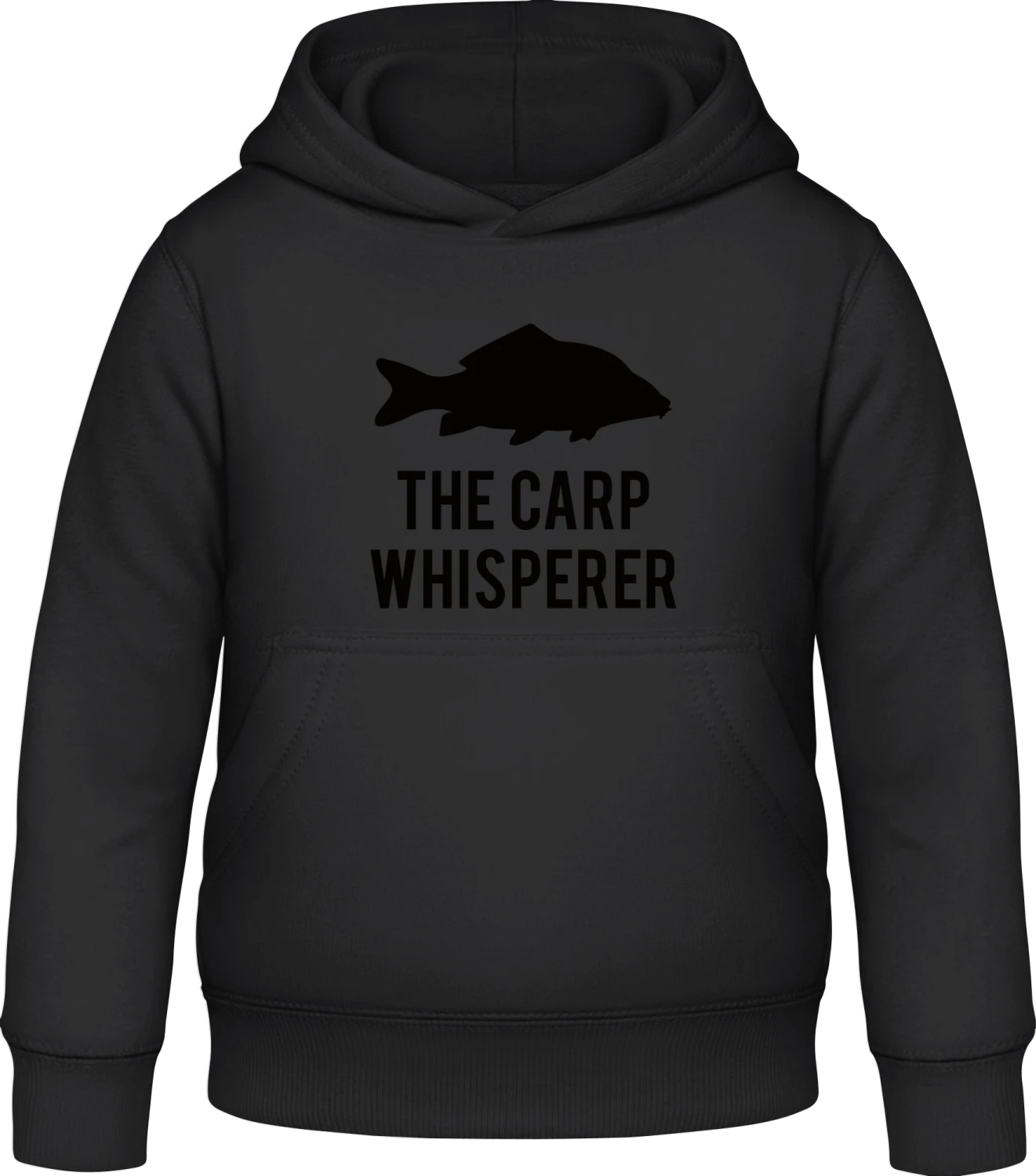 The Carp Whisperer - Black Awdis Hoodie Kids - Front