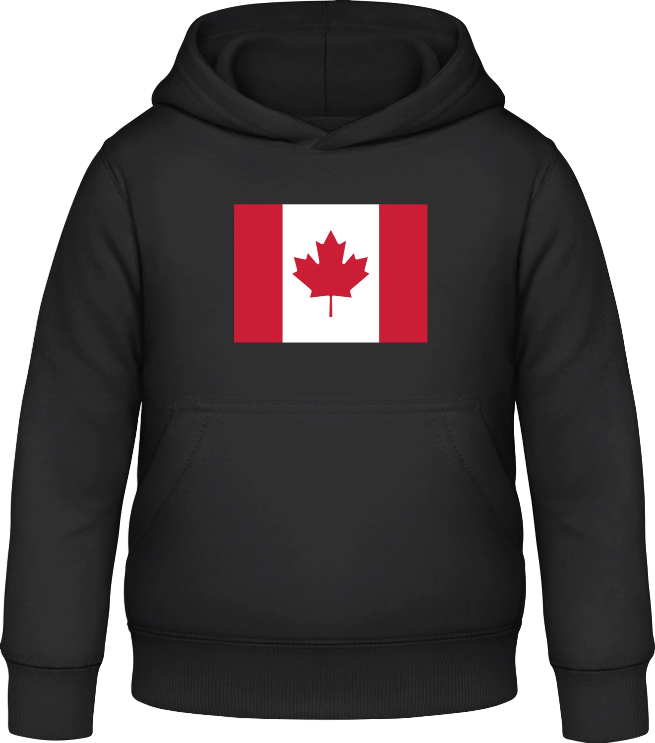 Canada Flag - Black Awdis Hoodie Kids - Front