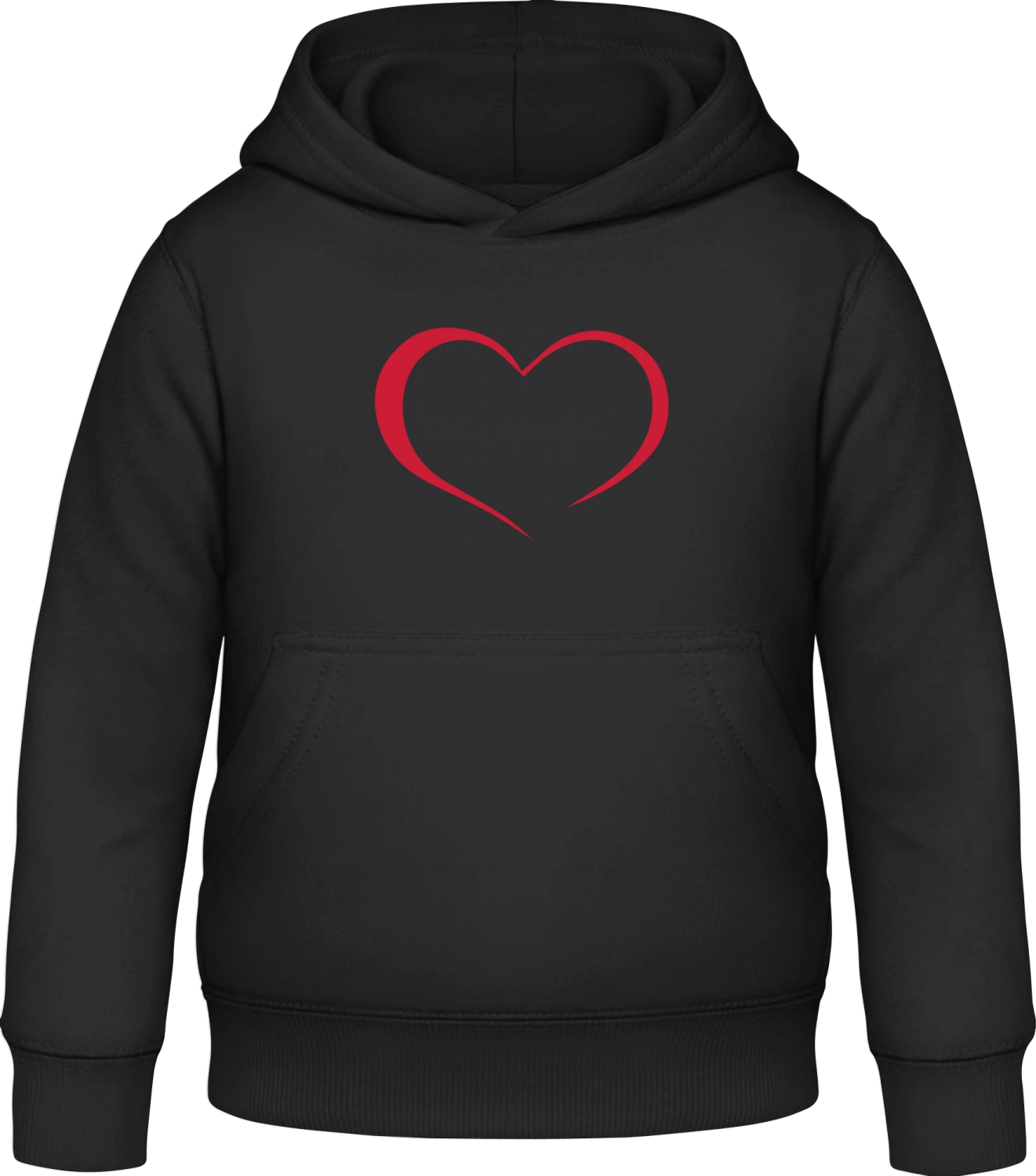 Heart Logo - Black Awdis Hoodie Kids - Front