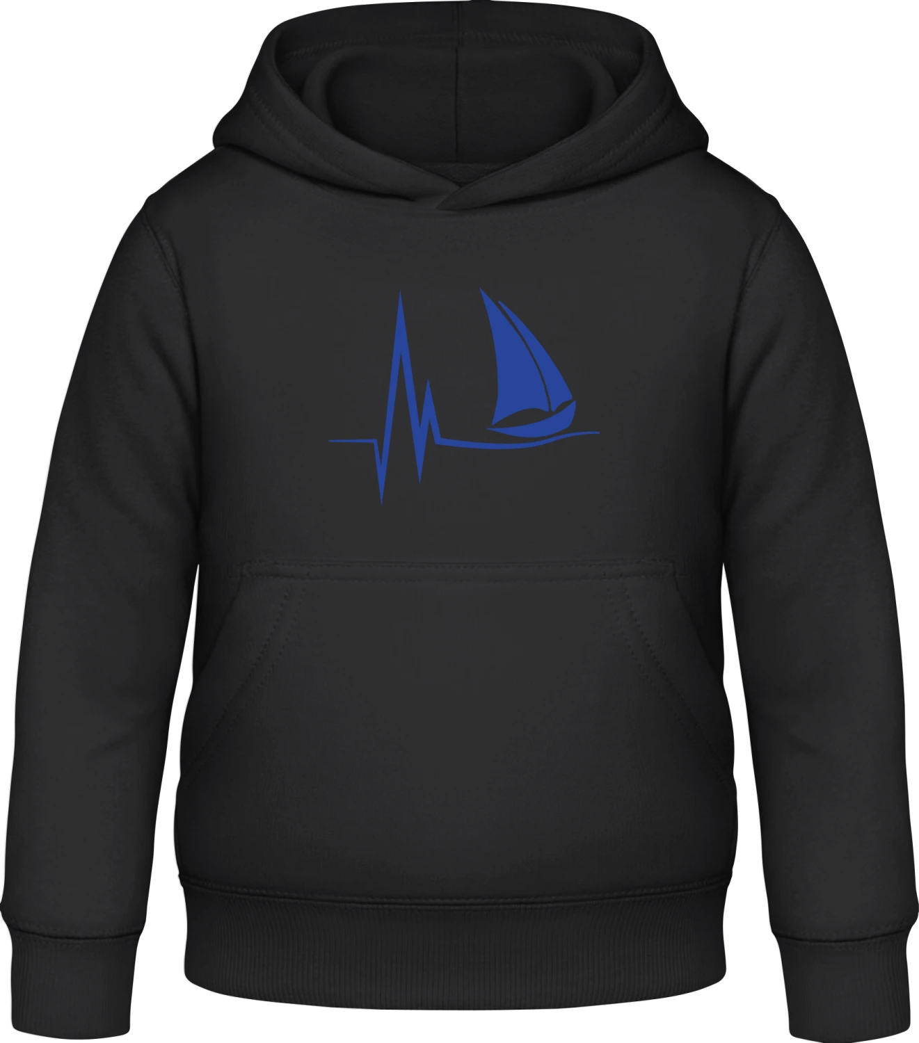 Sailboat Symbol - Black Awdis Hoodie Kids - Front