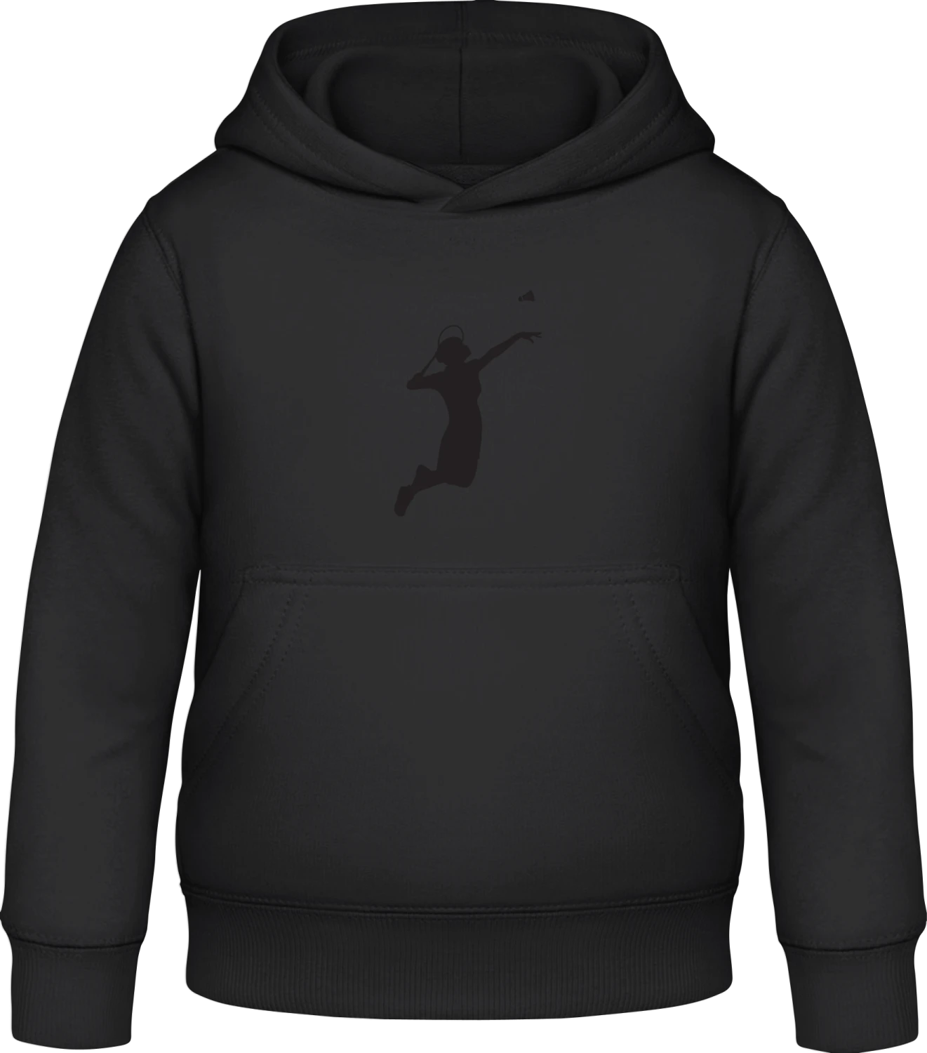 Female Badminton Player - Black Awdis Hoodie Kids - Front