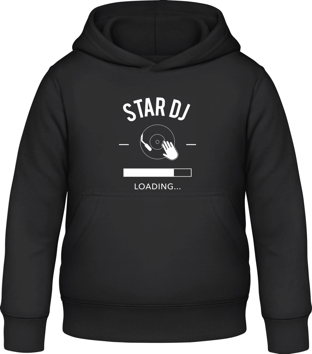 Star DJ loading - Black Awdis Hoodie Kids - Front