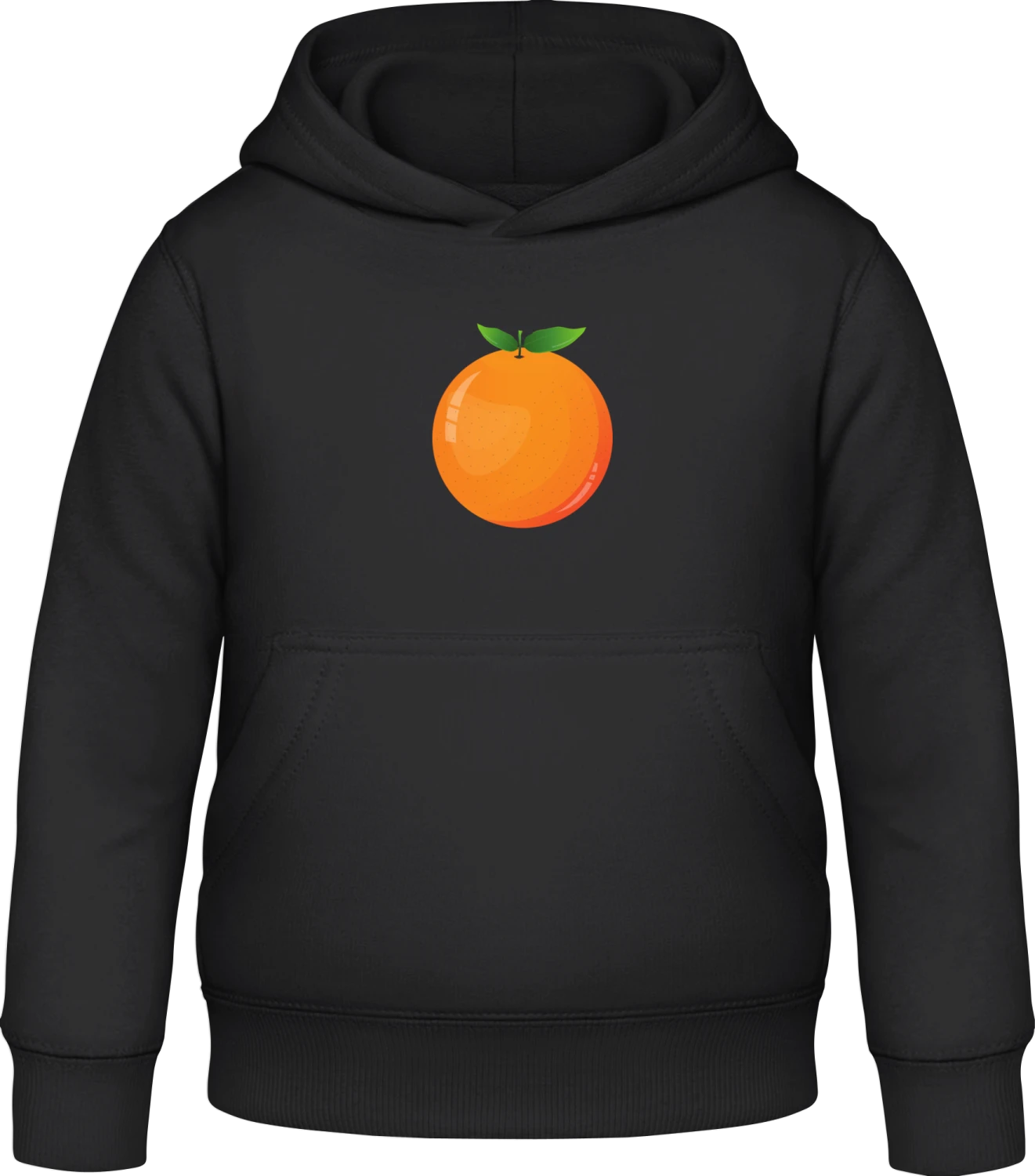 Orange - Black Awdis Hoodie Kids - Front