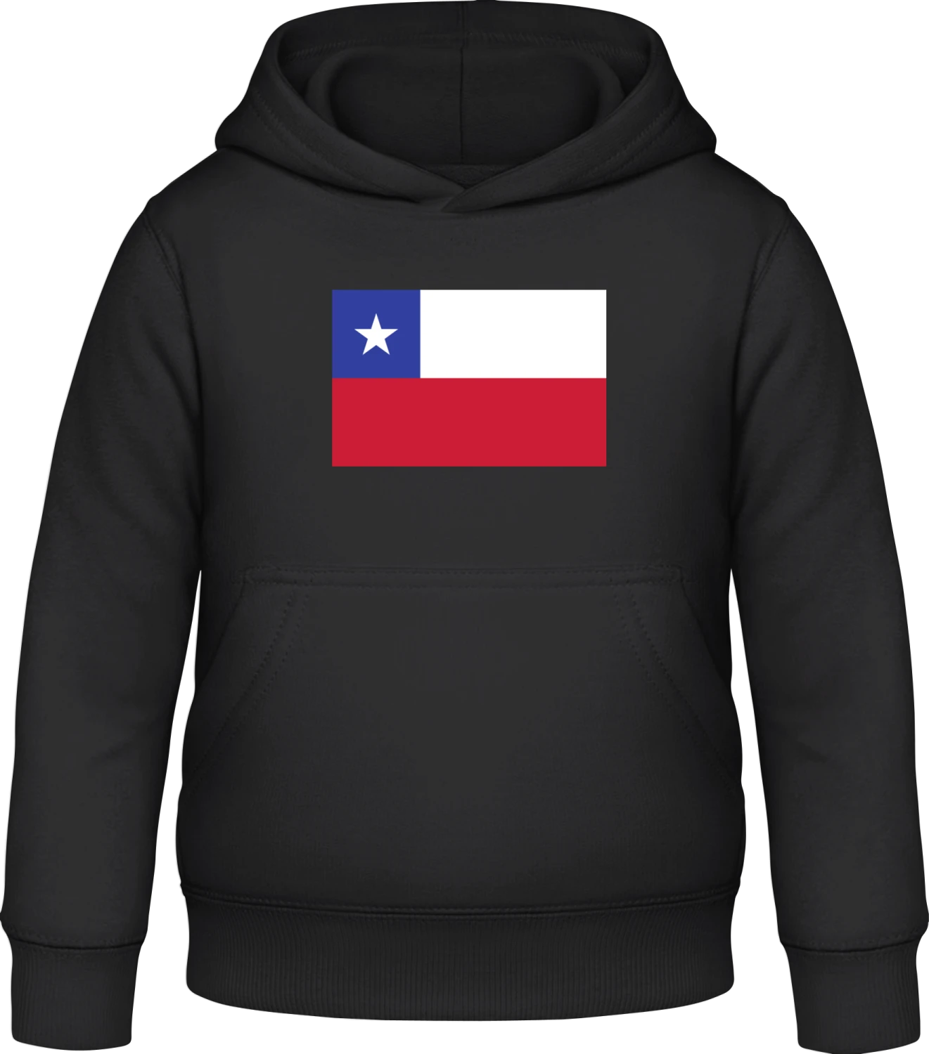 Chile Flag - Black Awdis Hoodie Kids - Front