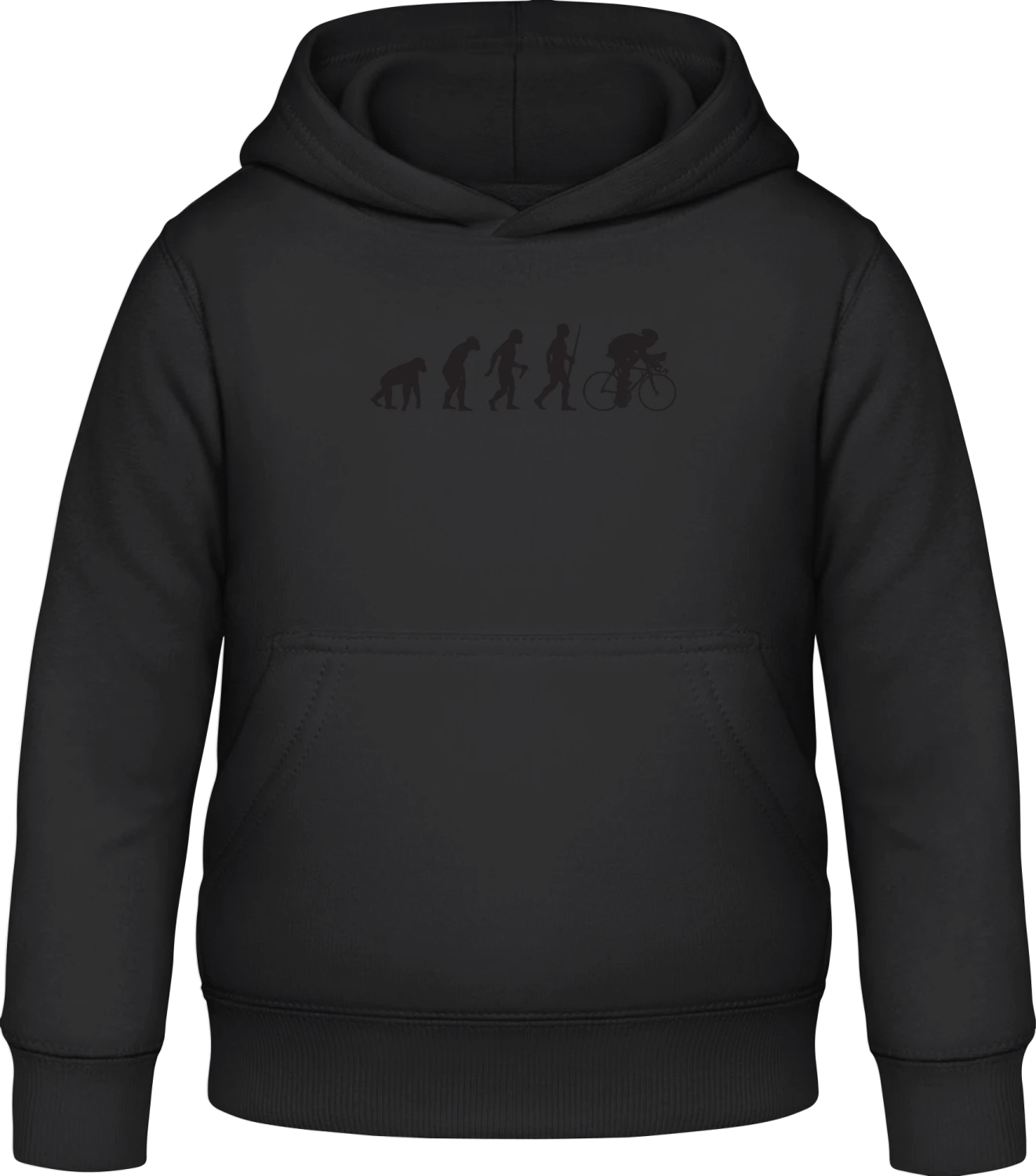 Cyclist Evolution - Black Awdis Hoodie Kids - Front