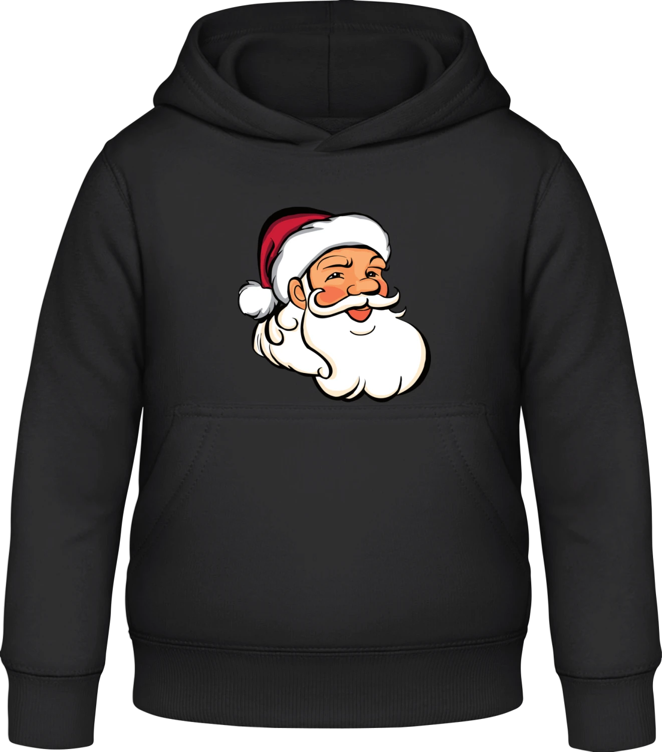 Weihnachtsmann Gesicht - Black Awdis Hoodie Kids - Front