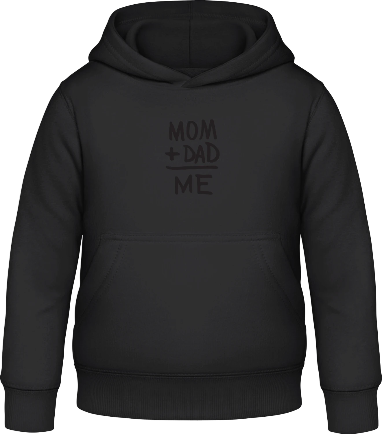 Mom + Dad = Me - Black Awdis Hoodie Kids - Front