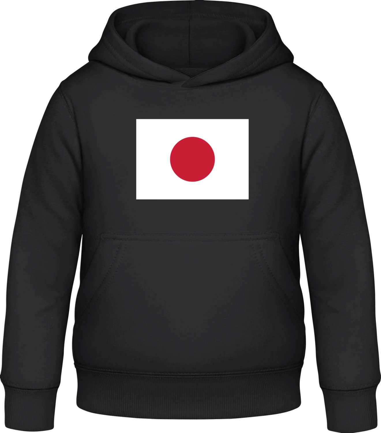 Japan Flag - Black Awdis Hoodie Kids - Front