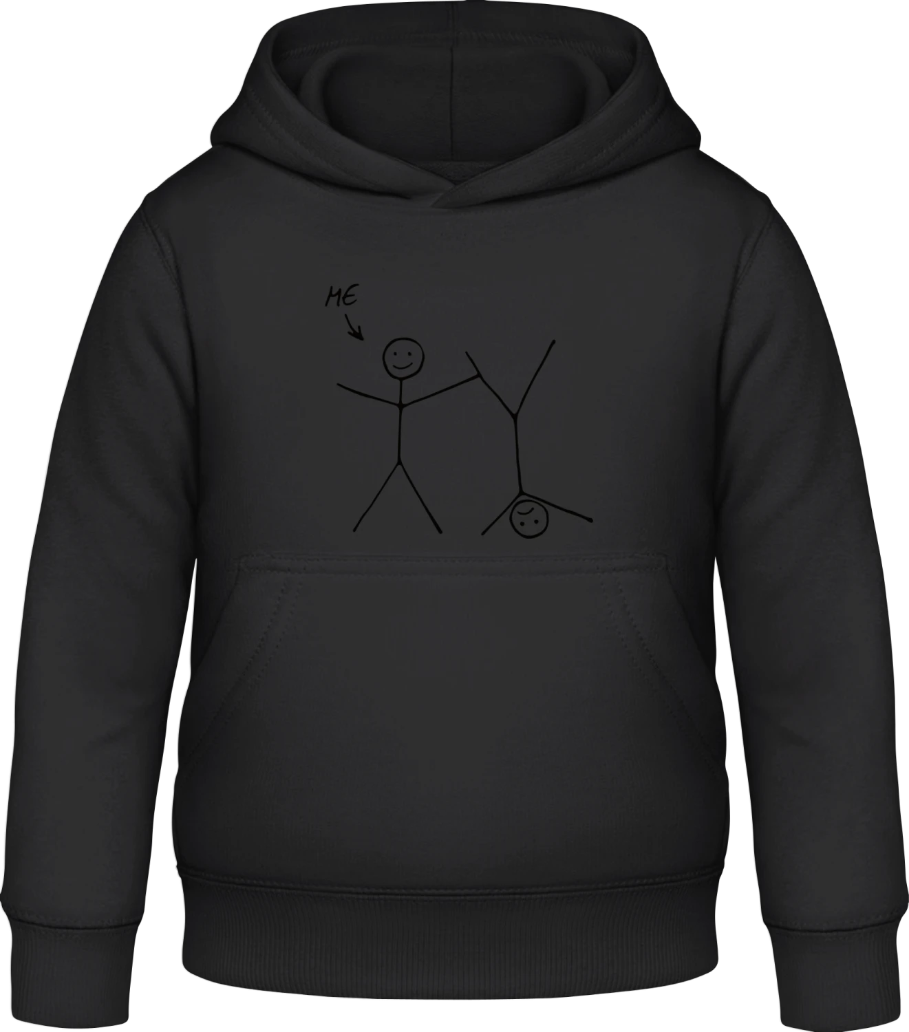 Me Fighting Comic - Black Awdis Hoodie Kids - Front