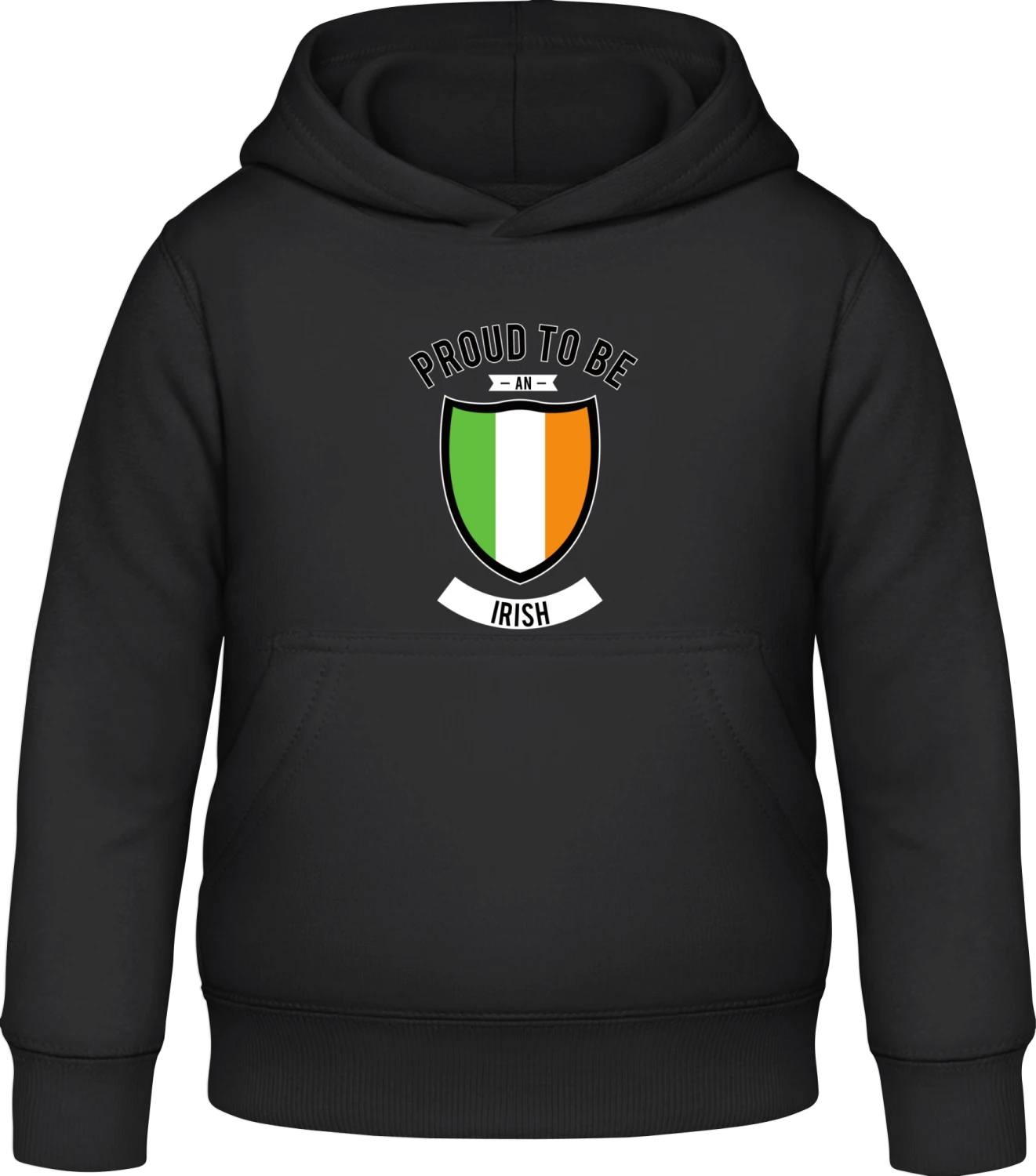 Proud To Be Irish - Black Awdis Hoodie Kids - Front