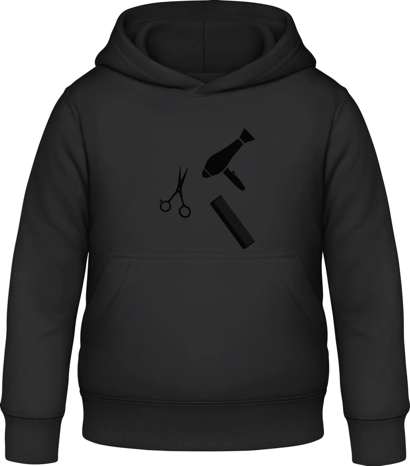 Hairdresser Tools - Black Awdis Hoodie Kids - Front