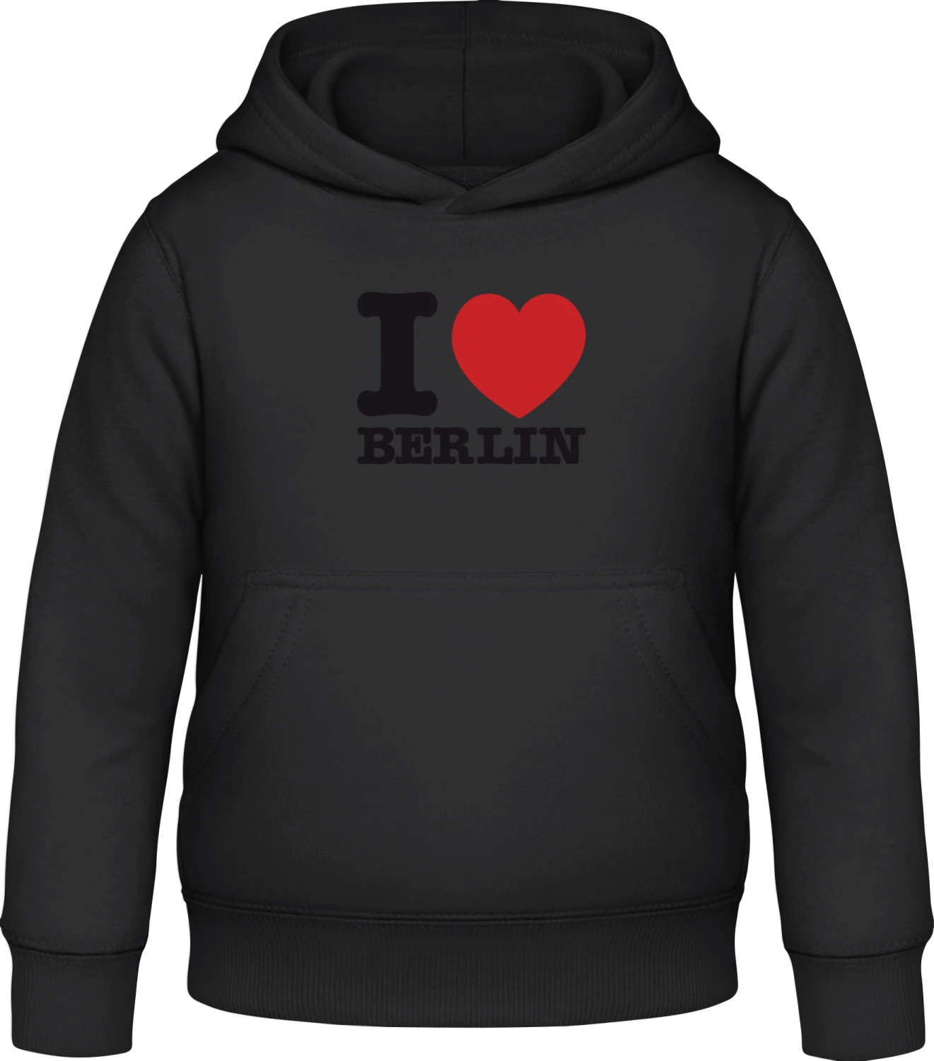 I Love Berlin - Black Awdis Hoodie Kids - Front