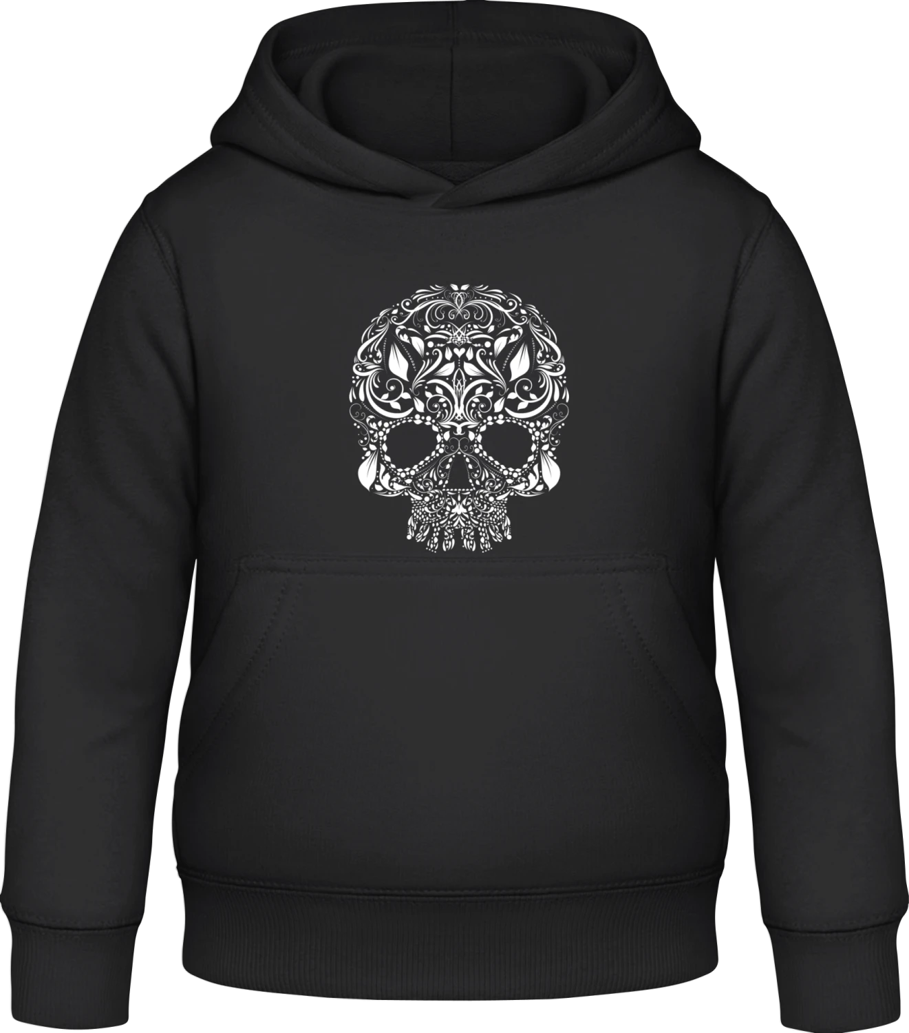 Skull Stylish - Black Awdis Hoodie Kids - Front