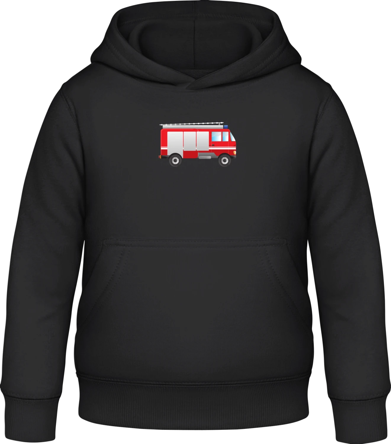 Feuerwehrauto - Black Awdis Hoodie Kids - Front