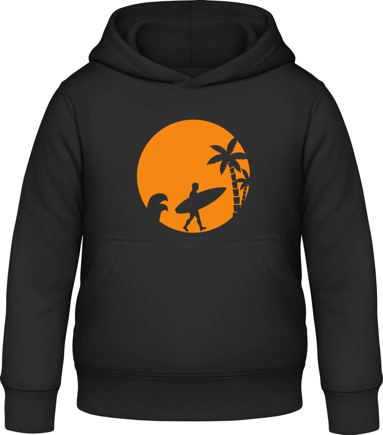 Surfer Paradise - Black Awdis Hoodie Kids - Front