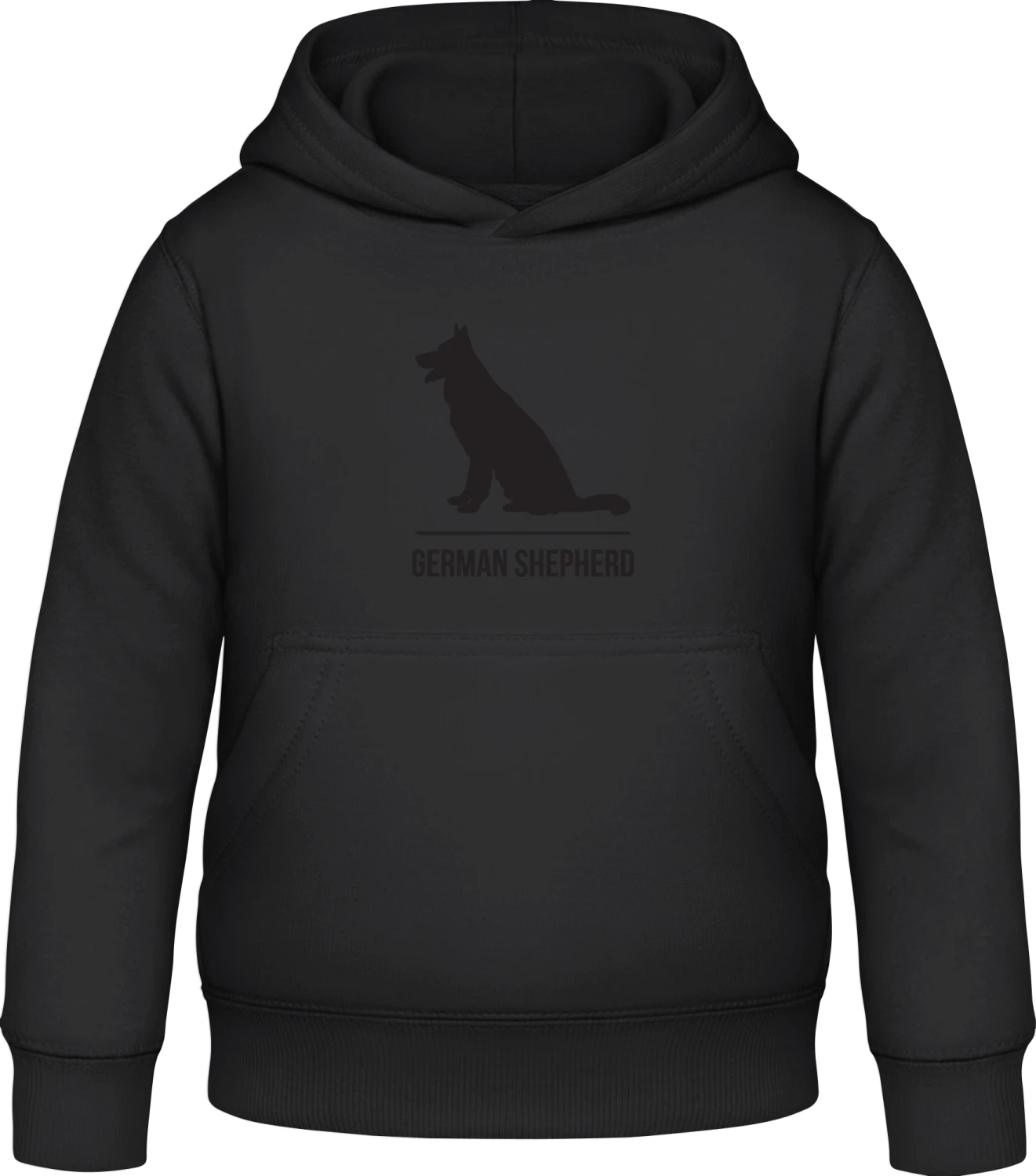 German Shepherd - Black Awdis Hoodie Kids - Front