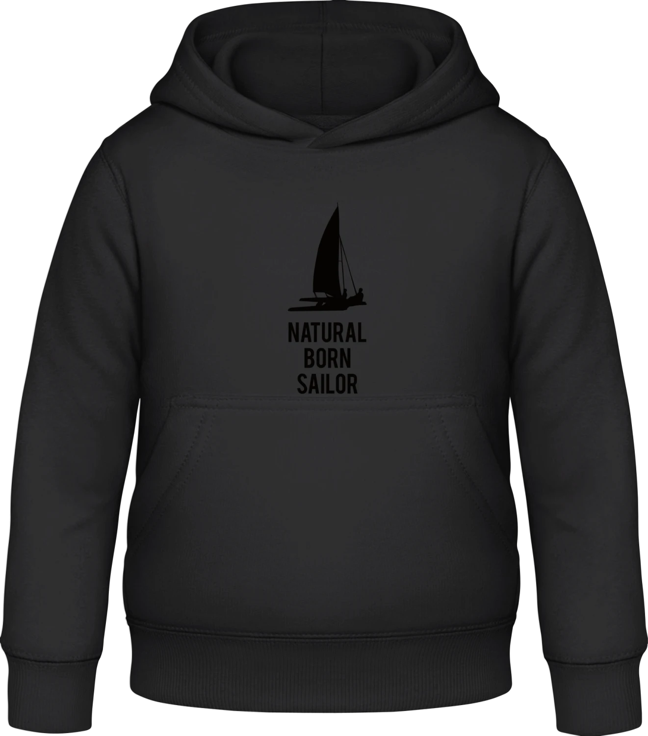 Natural Born Catamaran Sailor - Black Awdis Hoodie Kids - Front