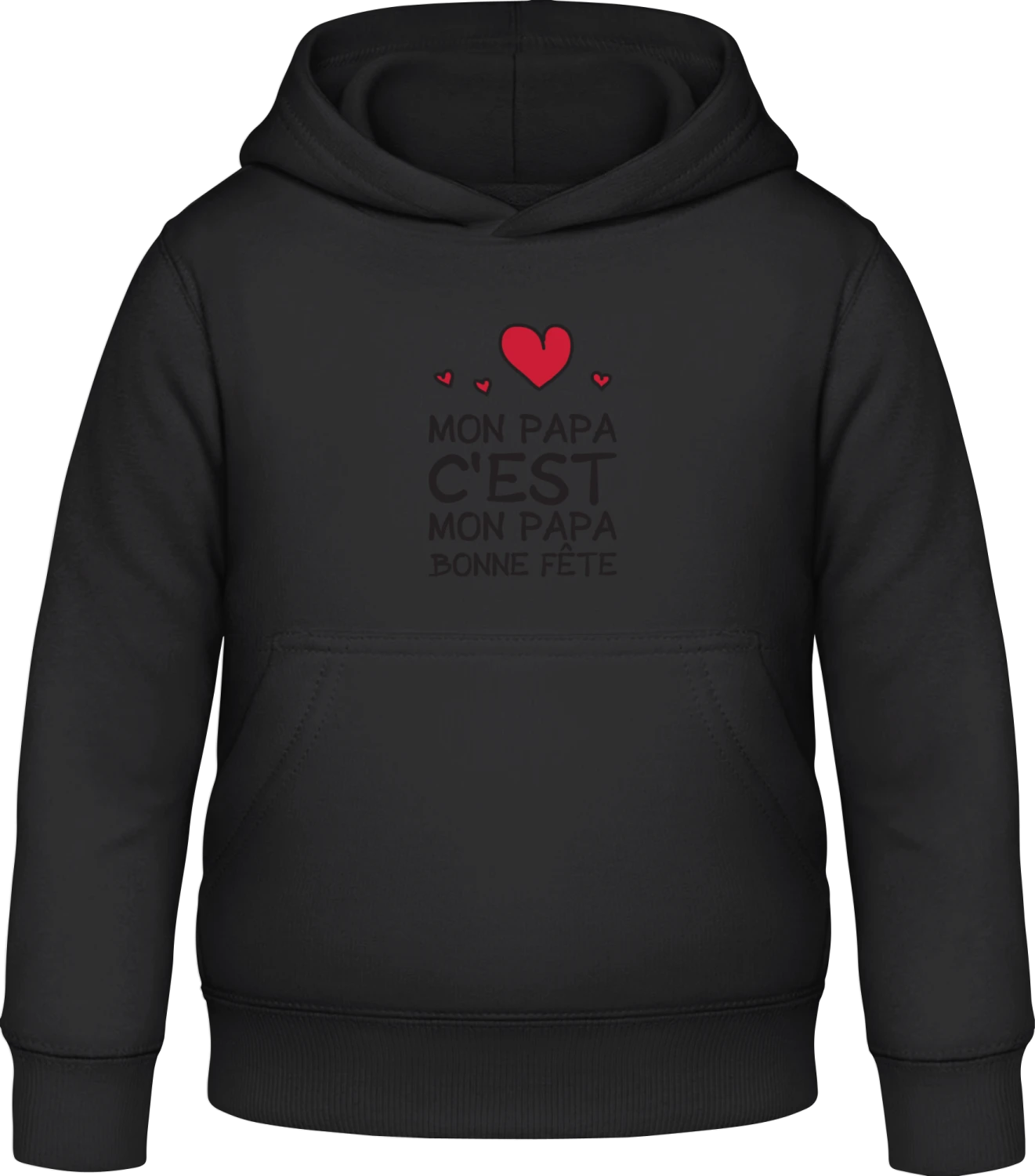 Mon Papa C'est Mon Papa - Black Awdis Hoodie Kids - Front