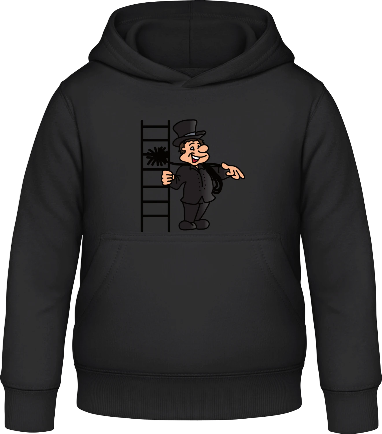 Happy Chimney Sweeper - Black Awdis Hoodie Kids - Front