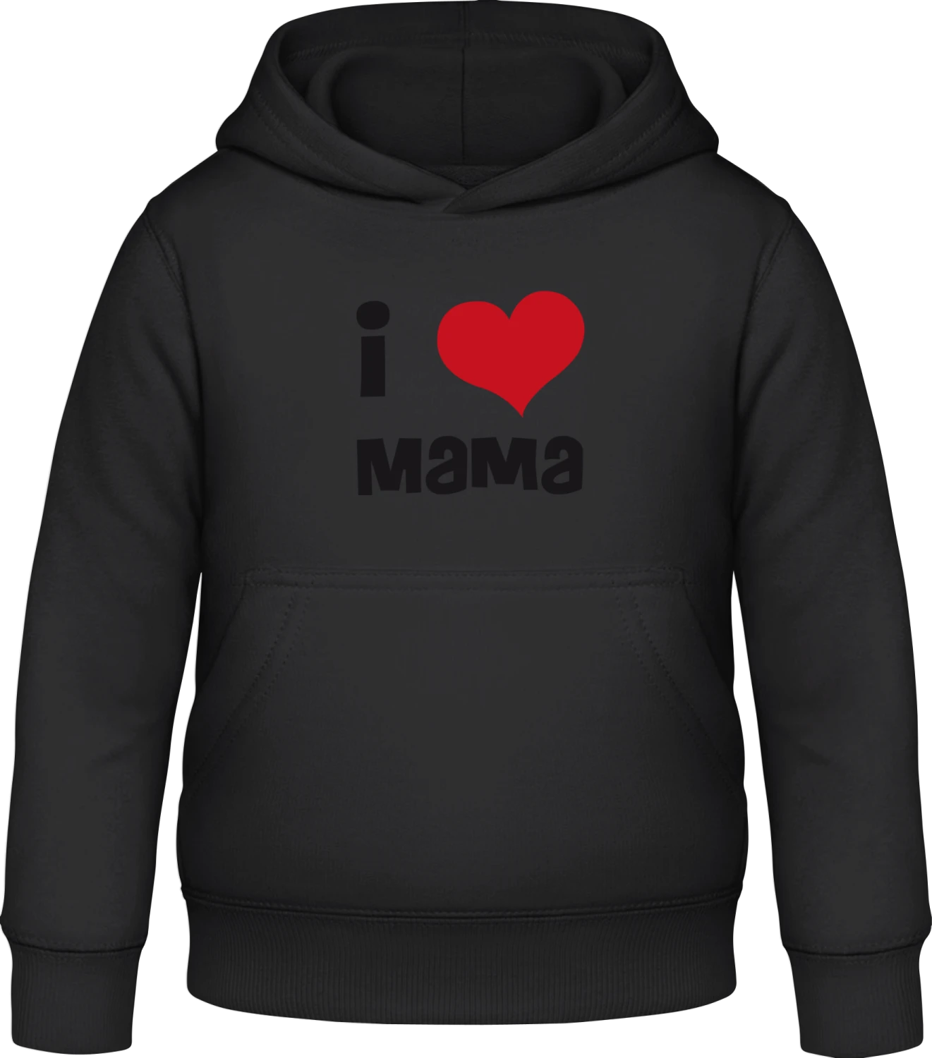 I Love Mama - Black Awdis Hoodie Kids - Front