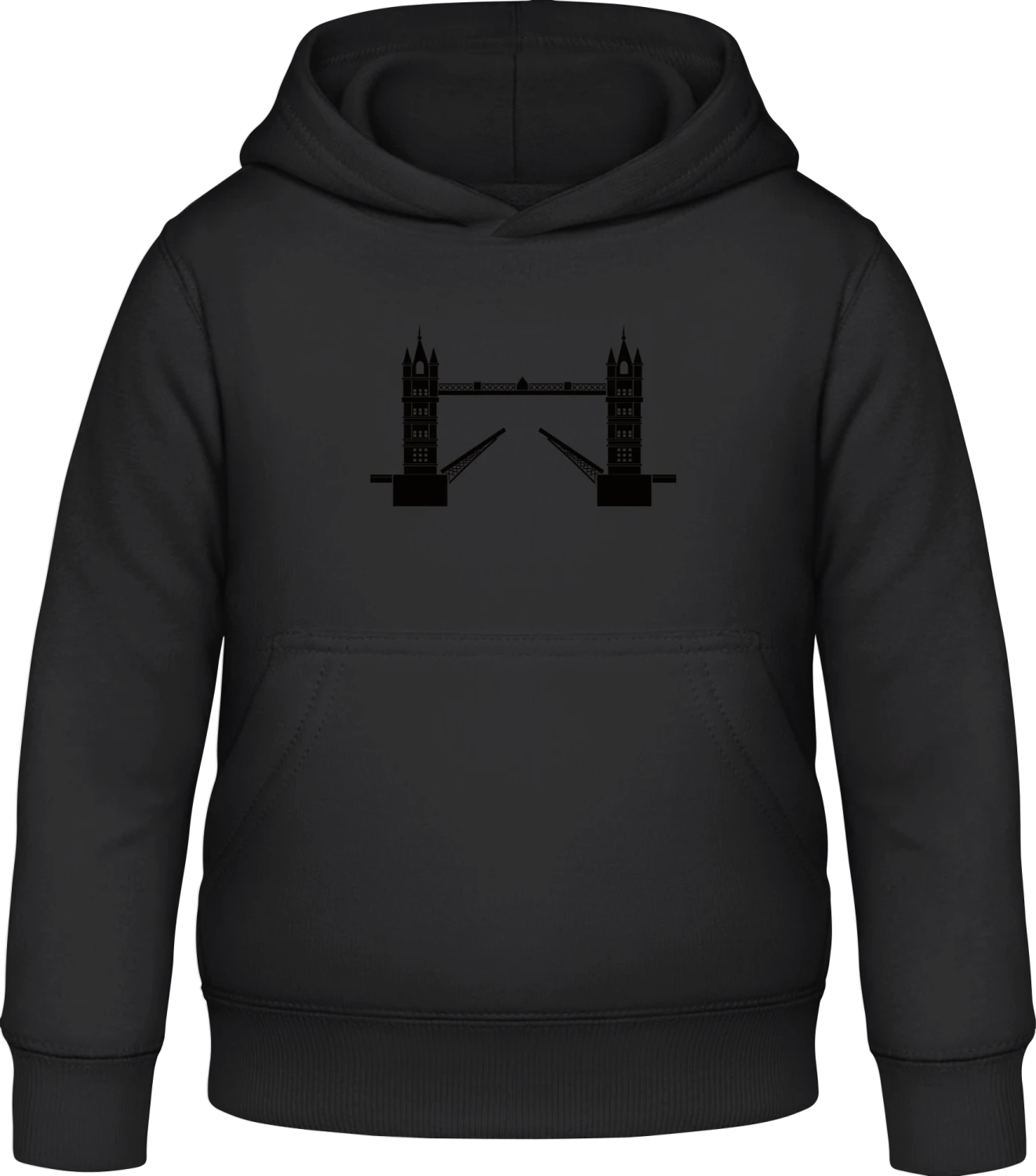 Tower Bridge London - Black Awdis Hoodie Kids - Front