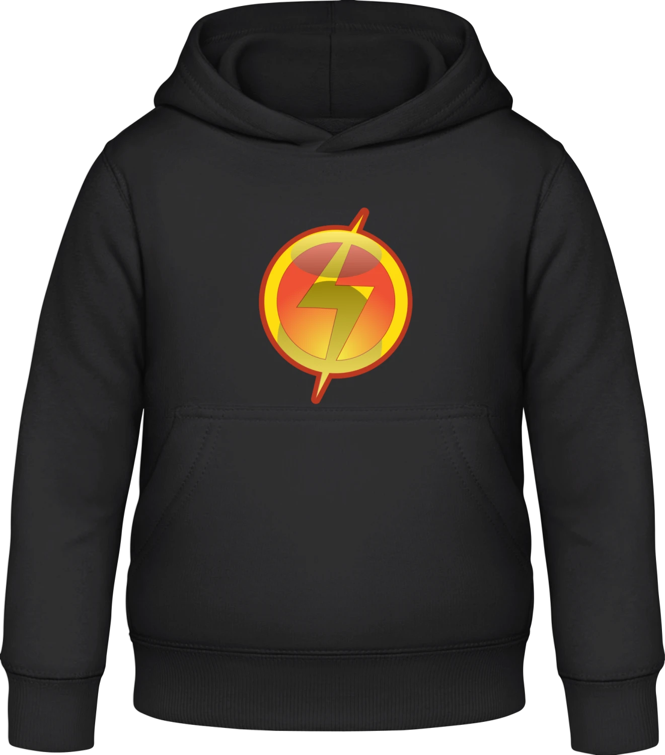 Superhero Flash Symbol - Black Awdis Hoodie Kids - Front